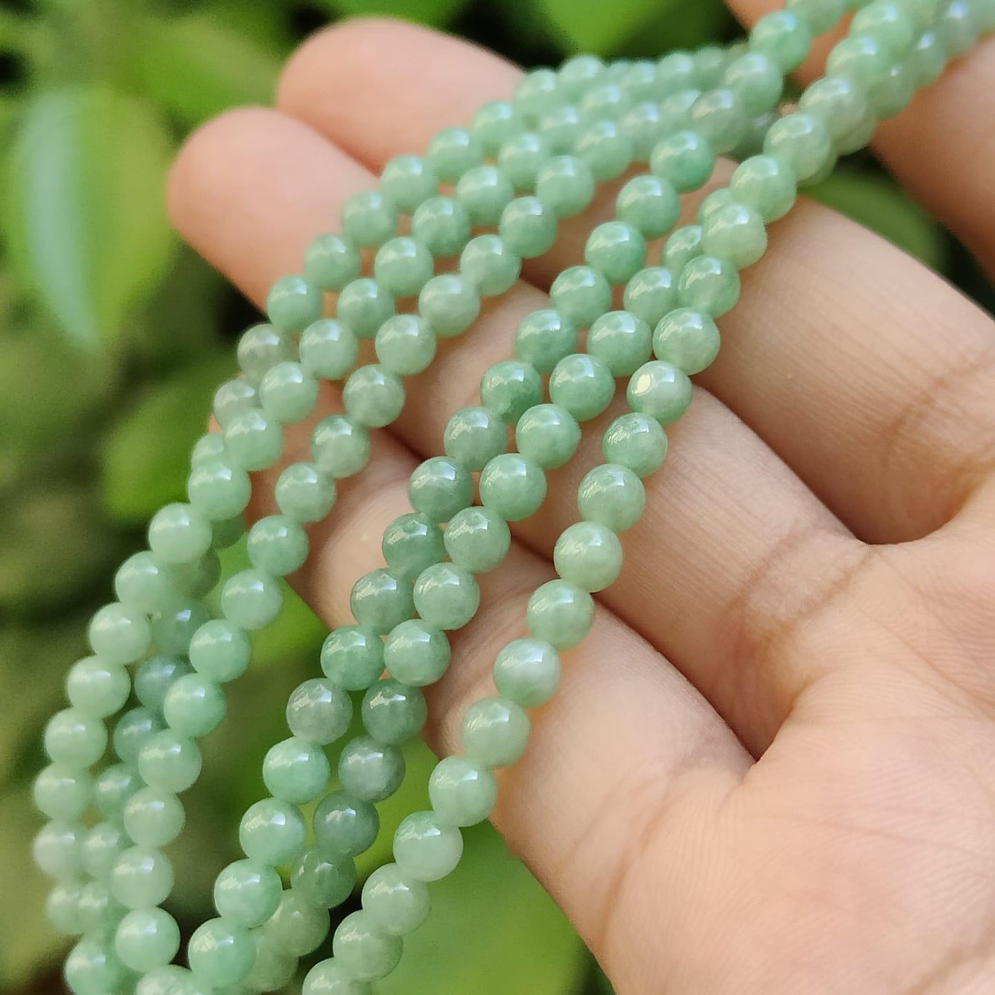 172 Light Green Beads * 4.2 mm as Necklace or Bracelet - Natural Type A Jadeite Jade certificate weighs 22 grams (bracelet41) Yi Pin Qian Jadeites Jade Jewelry ~Your Precious Quintessential ~ Singapore
