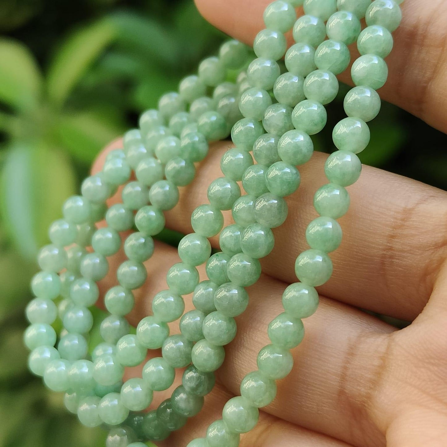 172 Light Green Beads * 4.2 mm as Necklace or Bracelet - Natural Type A Jadeite Jade certificate weighs 22 grams (bracelet41) Yi Pin Qian Jadeites Jade Jewelry ~Your Precious Quintessential ~ Singapore