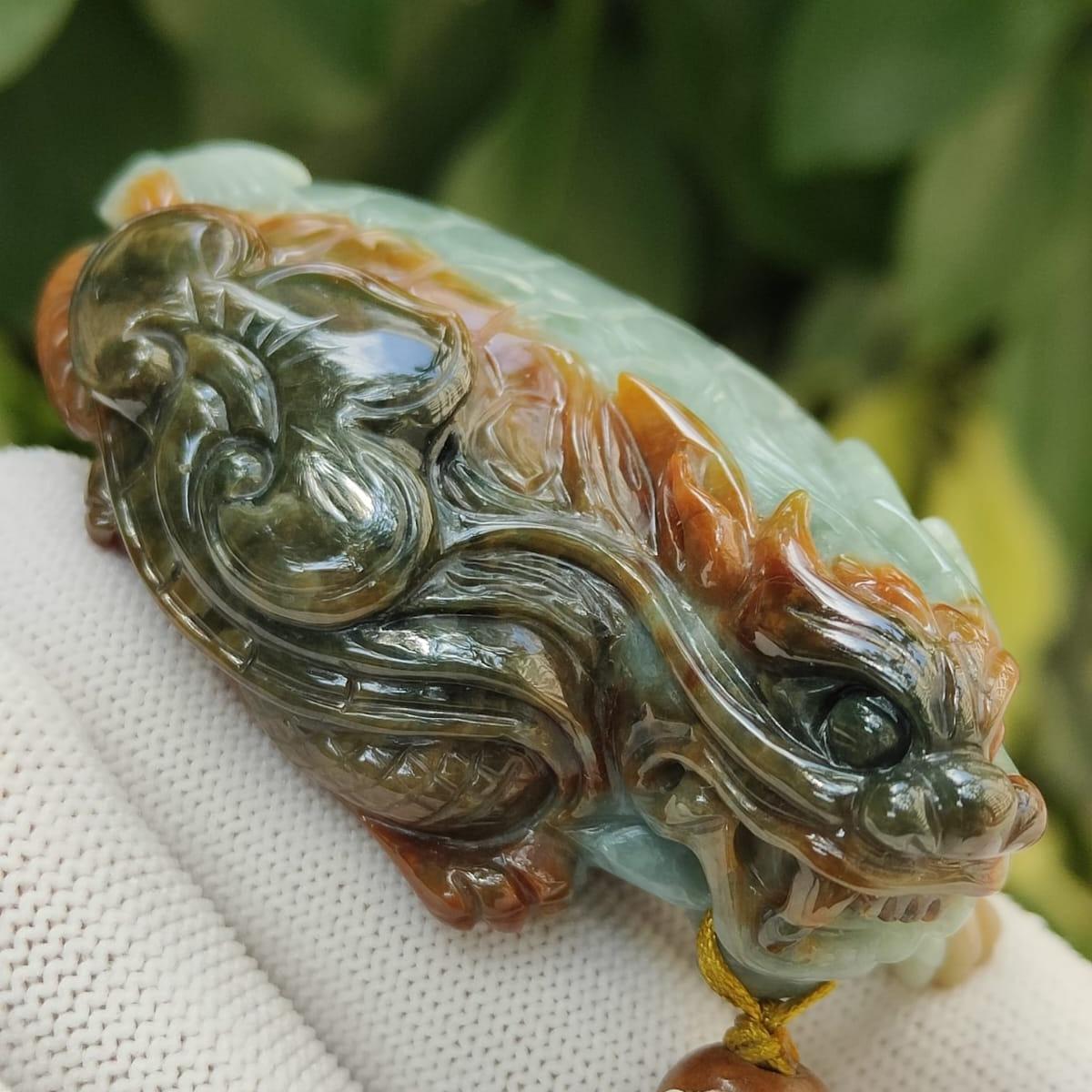 Five Elements Dragon Turtle – Natural Jadeite Harmony, Certified Collector’s Piece (Sku: Hand11) Yi Pin Qian Jadeites Jade Jewelry ~Your Precious Quintessential ~ Singapore