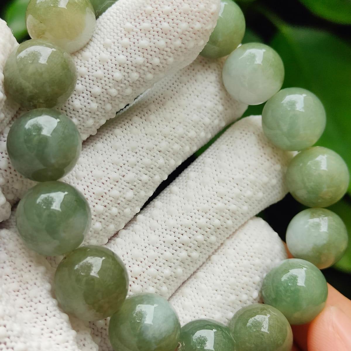 Natural Type A Jadeite Bead Bracelet – 16-Piece 13.88mm Beads, QIC Certified, Timeless Luxury (bracelet42) Yi Pin Qian Jadeites Jade Jewelry ~Your Precious Quintessential ~ Singapore