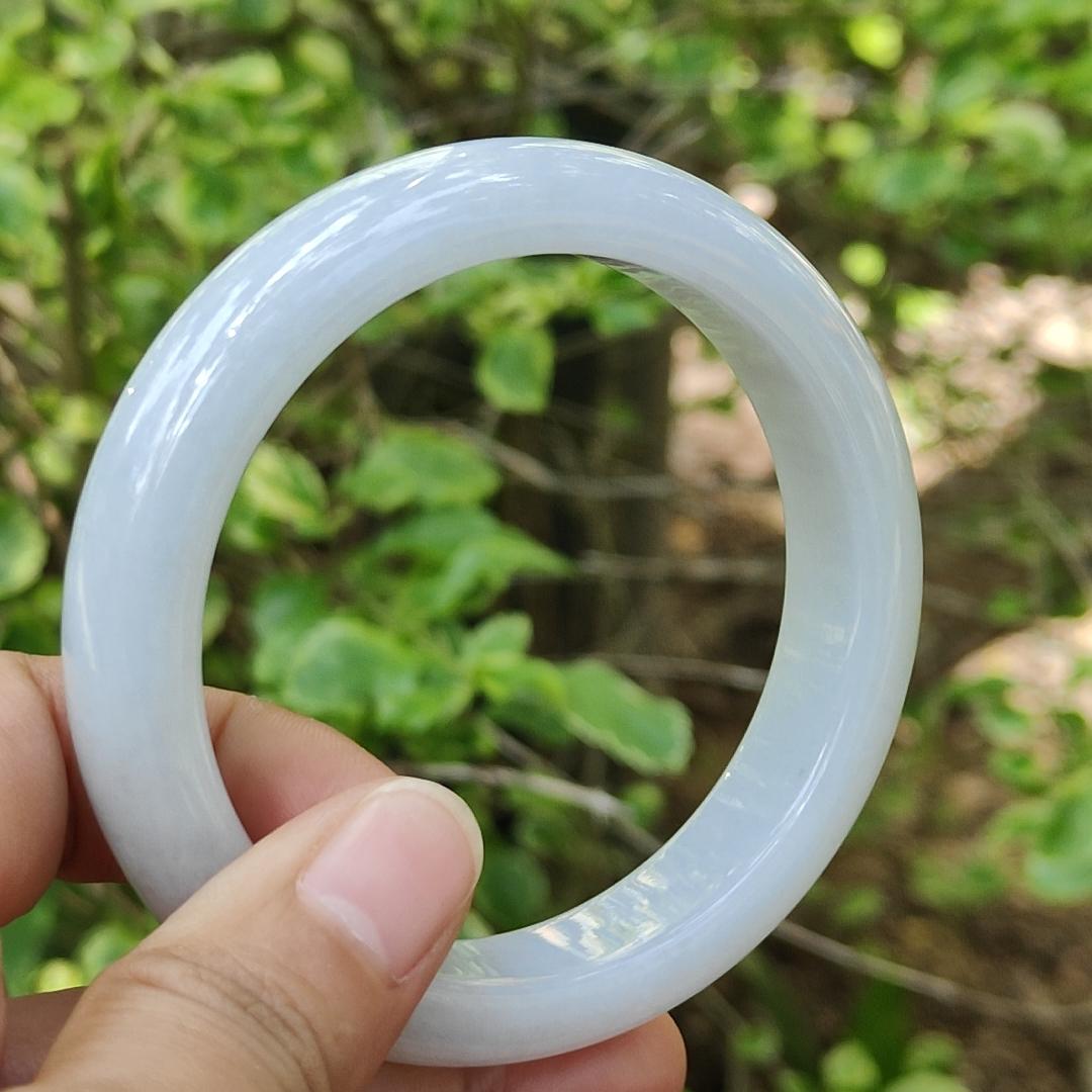 57 mm Peace Bangle SG Local Seller Natural Type A Jadeite Jade certificate weighs 64.36 grams, Width: 13.1 mm Thickness: 8.5 mm (bangle25) Yi Pin Qian Jadeites Jade Jewelry ~Your Precious Quintessential ~ Singapore
