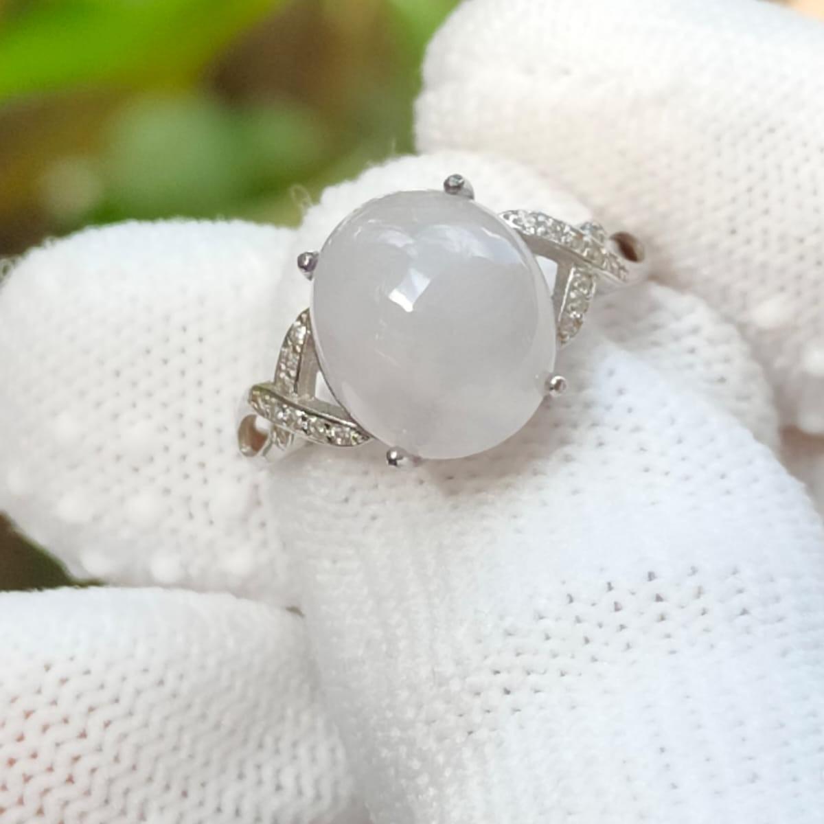 Metal ๐ & Water ๐ง Natural Jadeite Ring - Clarity Amplifier (Sku: s925ring35) Yi Pin Qian Jadeites Jade Jewelry ~Your Precious Quintessential ~ Singapore