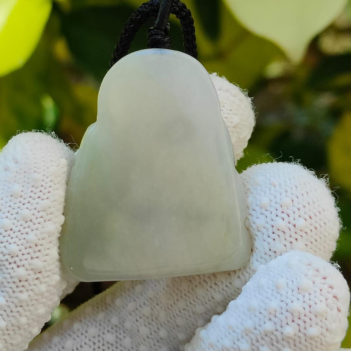 Laughing Buddha Natural Type A Jadeite Pendant 🌱💧 | Feng Shui Luck + Zi Wei Dou Shu Approved (Sku: pendant446)