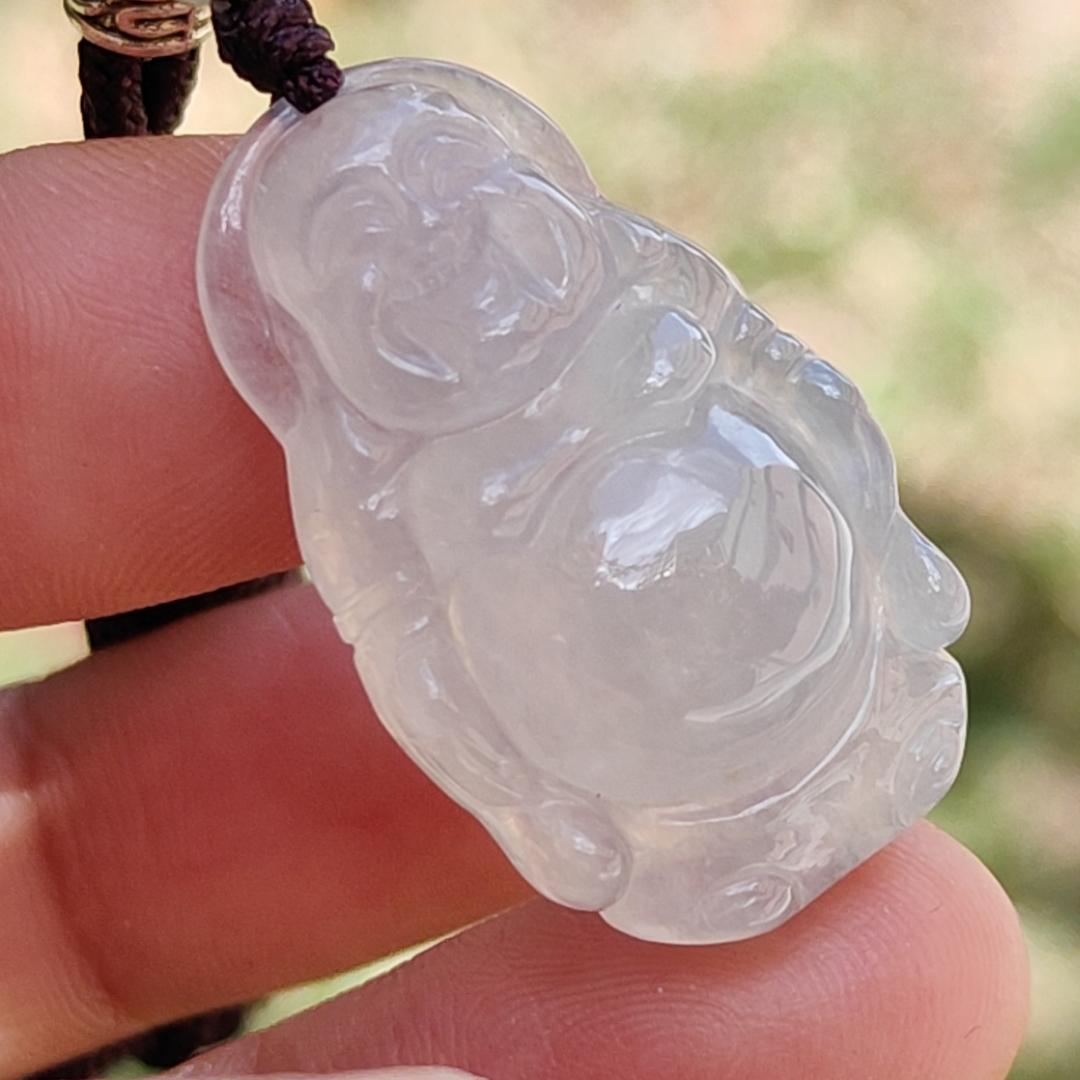 High Quality Natural Type A Jadeite Jade crafted as Standing Milo Buddha as Pendant, certificate weigh 6.38 grams, measurement 29.2 * 17.9 * 8.2 mm (pendant233) Yi Pin Qian