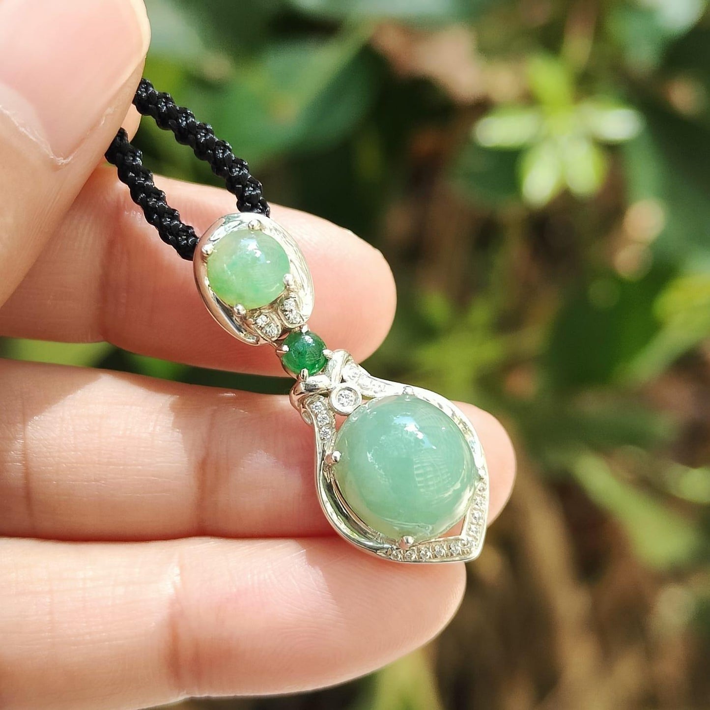 Wood & Water Jadeite Career Pendant - Professional Qi Accelerator (Sku: s925p11) Yi Pin Qian Jadeites Jade Jewelry ~Your Precious Quintessential ~ Singapore