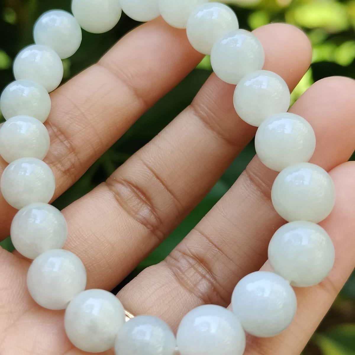 Ethereal Light Green Jadeite Harmony Bracelet – 10mm Round Beads, Certified Natural Type A (Sku: bracelet59)