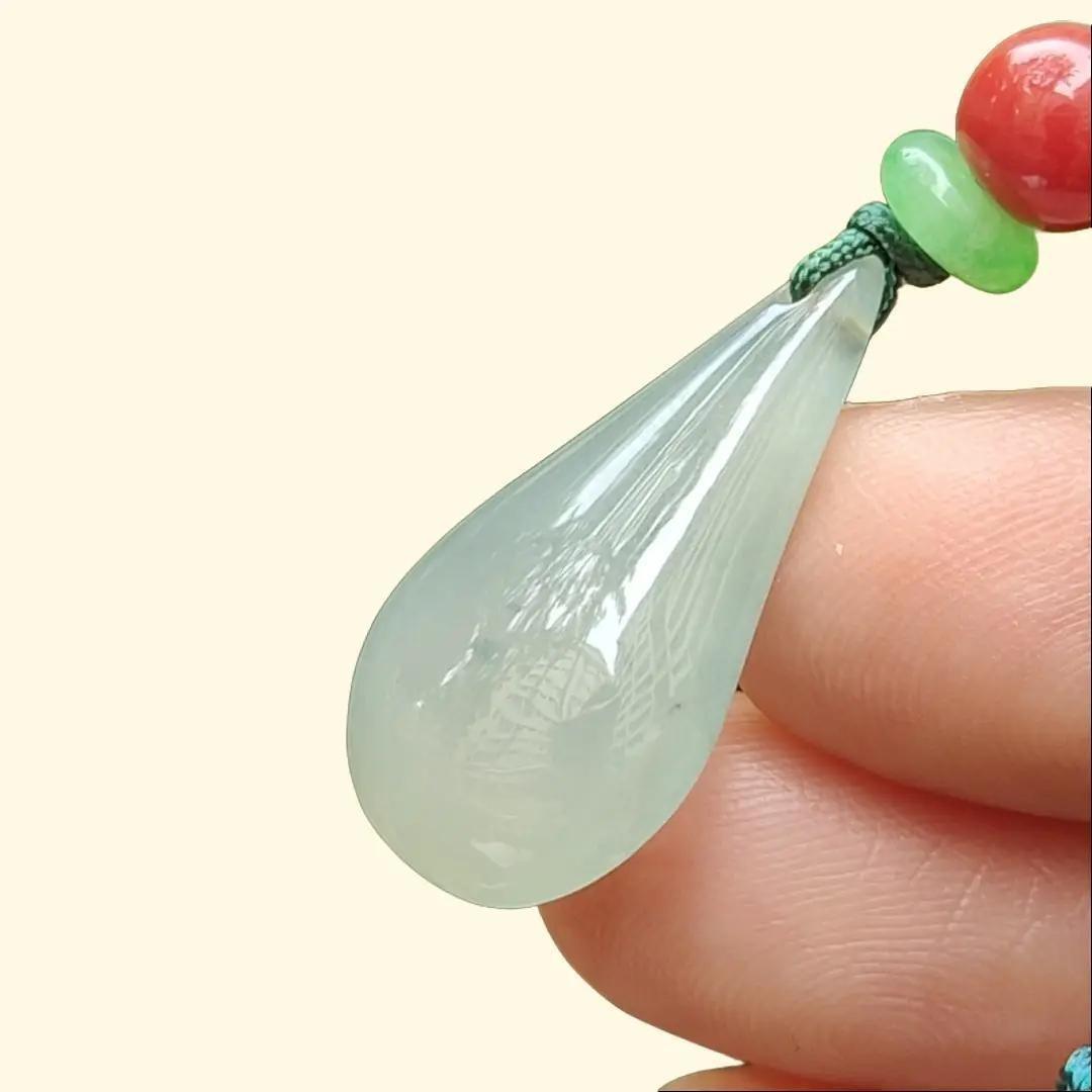 Drop Shape Crafting on Natural Type A Jadeite Jade as Pendant in Singapore with certificate weighs 5.93 grams, measurement 24.5 * 14.6 * 6.1 mm (pendant 334) Yi Pin Qian Jadeites Jade Jewelry ~Your Precious Quintessential ~ Singapore