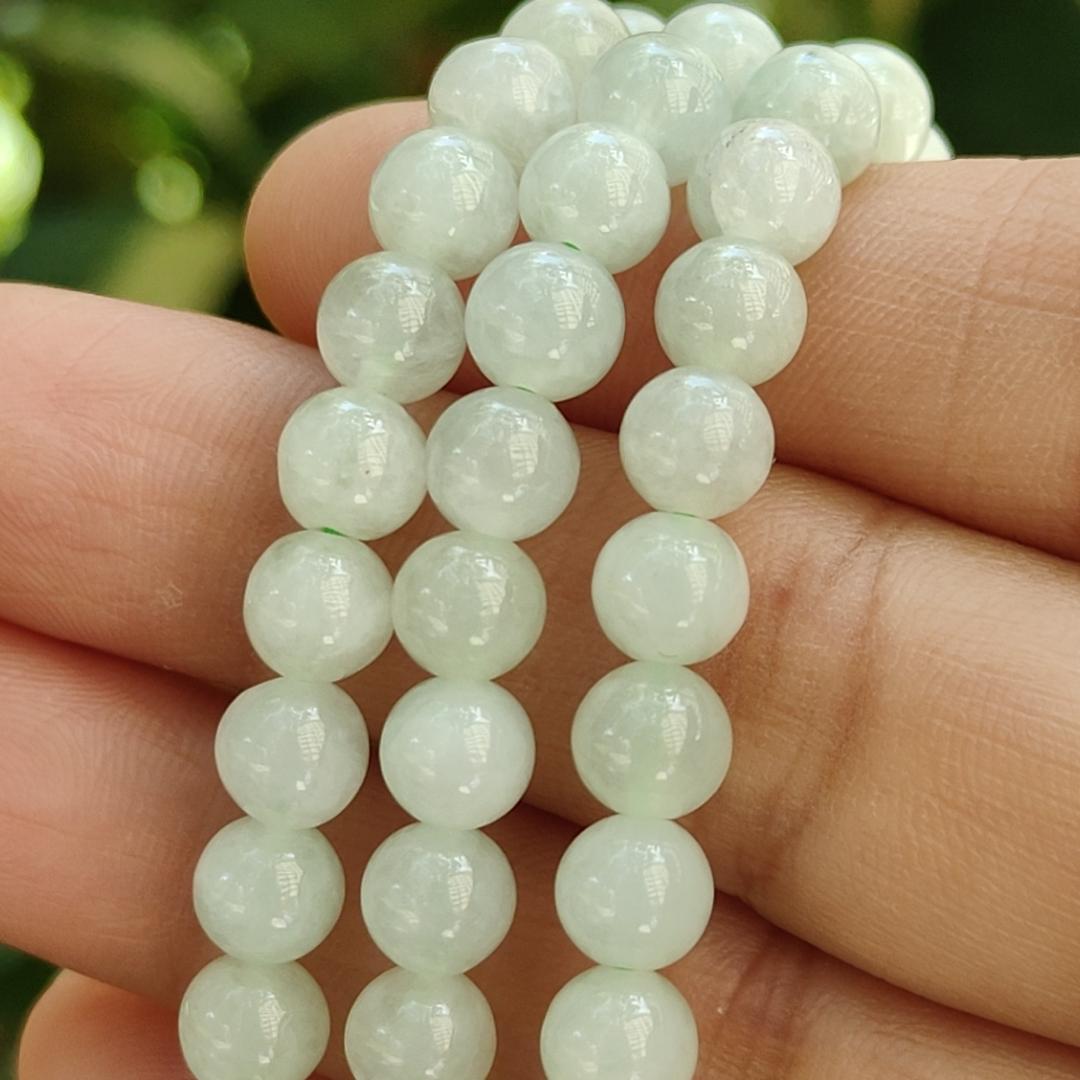 108 * 6mm beads Natural Type A Jadeite Jade as Bracelet / Necklace, certificate weighs 39.93 grams (bracelet37) Yi Pin Qian Jadeites Jade Jewelry ~Your Precious Quintessential ~ Singapore
