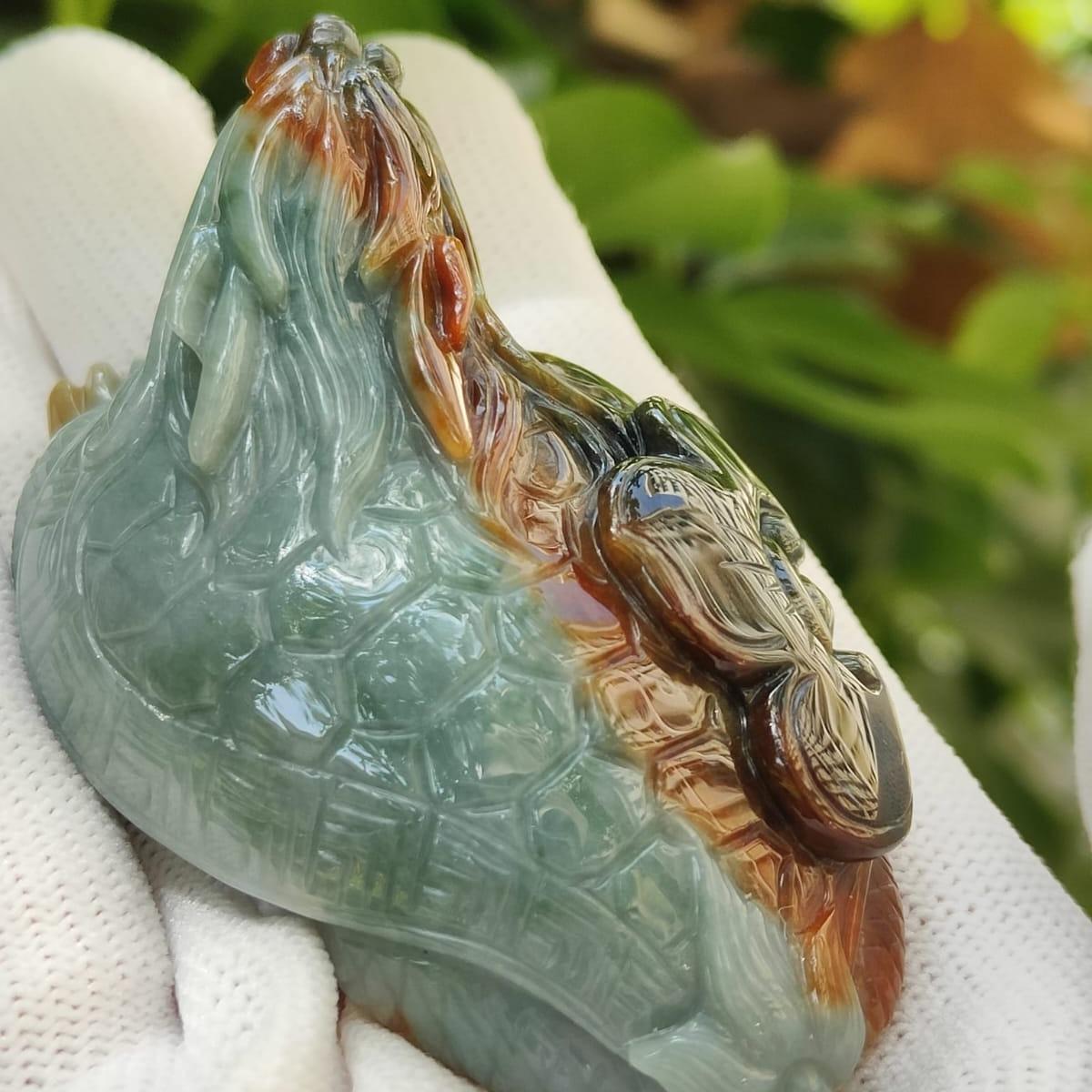 Five Elements Dragon Turtle – Natural Jadeite Harmony, Certified Collector’s Piece (Sku: Hand11) Yi Pin Qian Jadeites Jade Jewelry ~Your Precious Quintessential ~ Singapore
