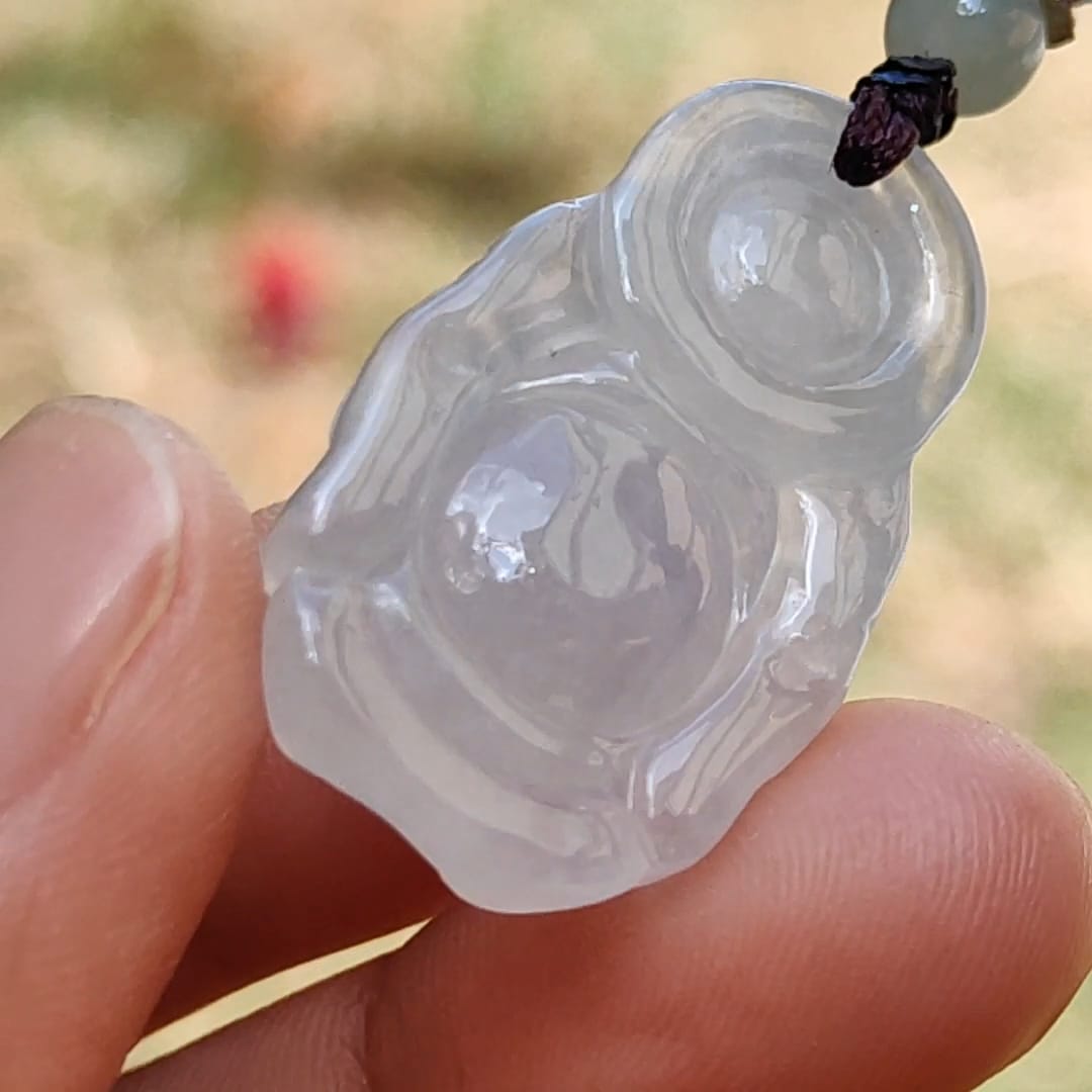 High Quality Natural Type A Jadeite Jade crafted as Standing Milo Buddha as Pendant, certificate weigh 6.38 grams, measurement 29.2 * 17.9 * 8.2 mm (pendant233) Yi Pin Qian