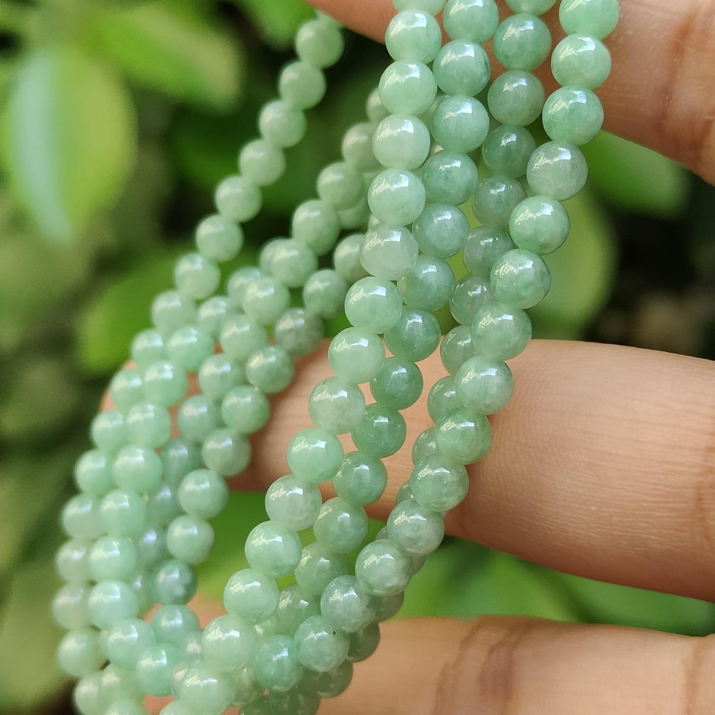 172 Light Green Beads * 4.2 mm as Necklace or Bracelet - Natural Type A Jadeite Jade certificate weighs 22 grams (bracelet41) Yi Pin Qian Jadeites Jade Jewelry ~Your Precious Quintessential ~ Singapore
