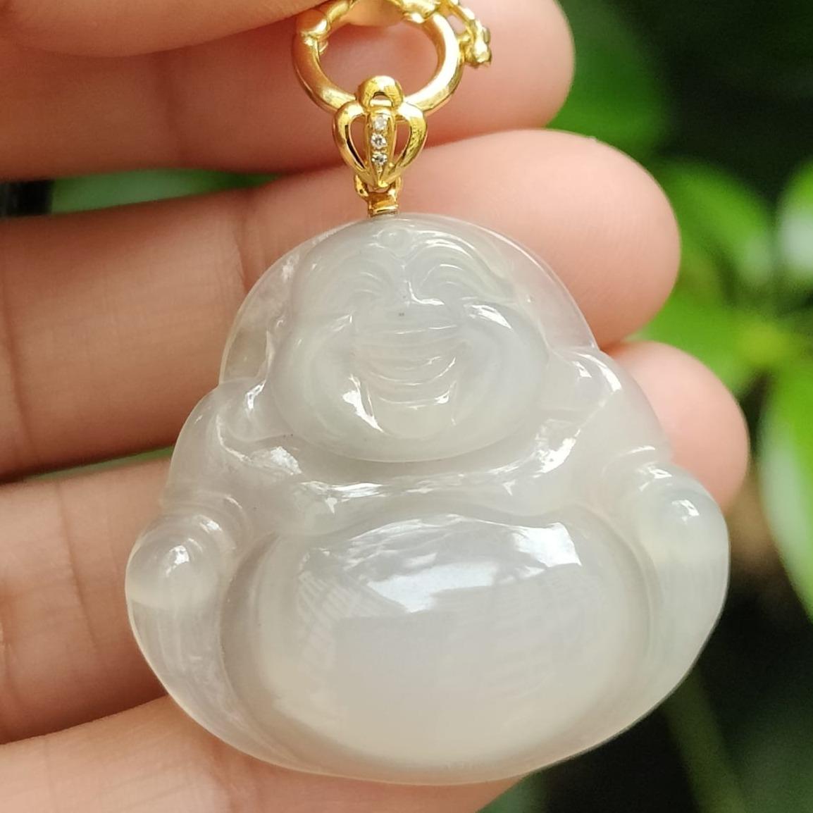 "Cosmic Composer" Jade Buddha Necklace (Sku: 18kp113) Yi Pin Qian Jadeites Jade Jewelry ~Your Precious Quintessential ~ Singapore