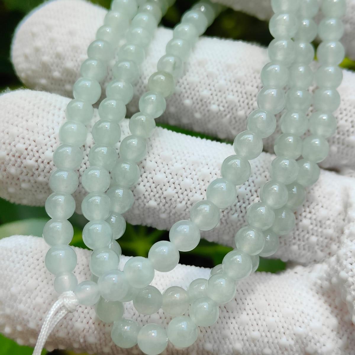 Green Luck Machine ๐ฑ๐ง Natural Type A Jadeite Bead Chain - 97% High Perfection (Sku: bracelet56)