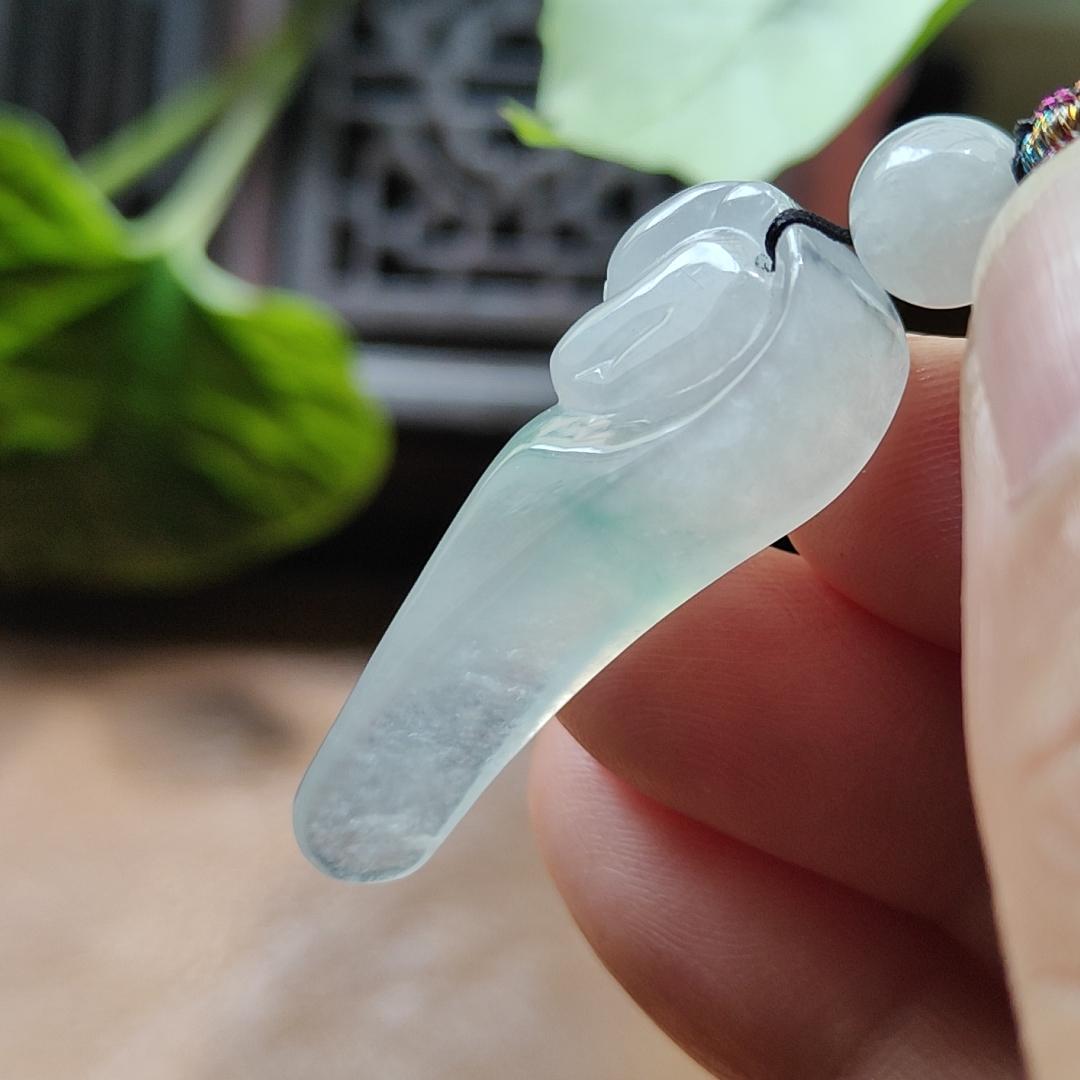 Crafted as Dragon Ruyi Pendant on Natural Type A Jadeite Jade certificate weighs 5.47 grams, measurement 33.7 * 12.8 * 8.1 mm (pendant374) Yi Pin Qian Jadeites Jade Jewelry ~Your Precious Quintessential ~ Singapore