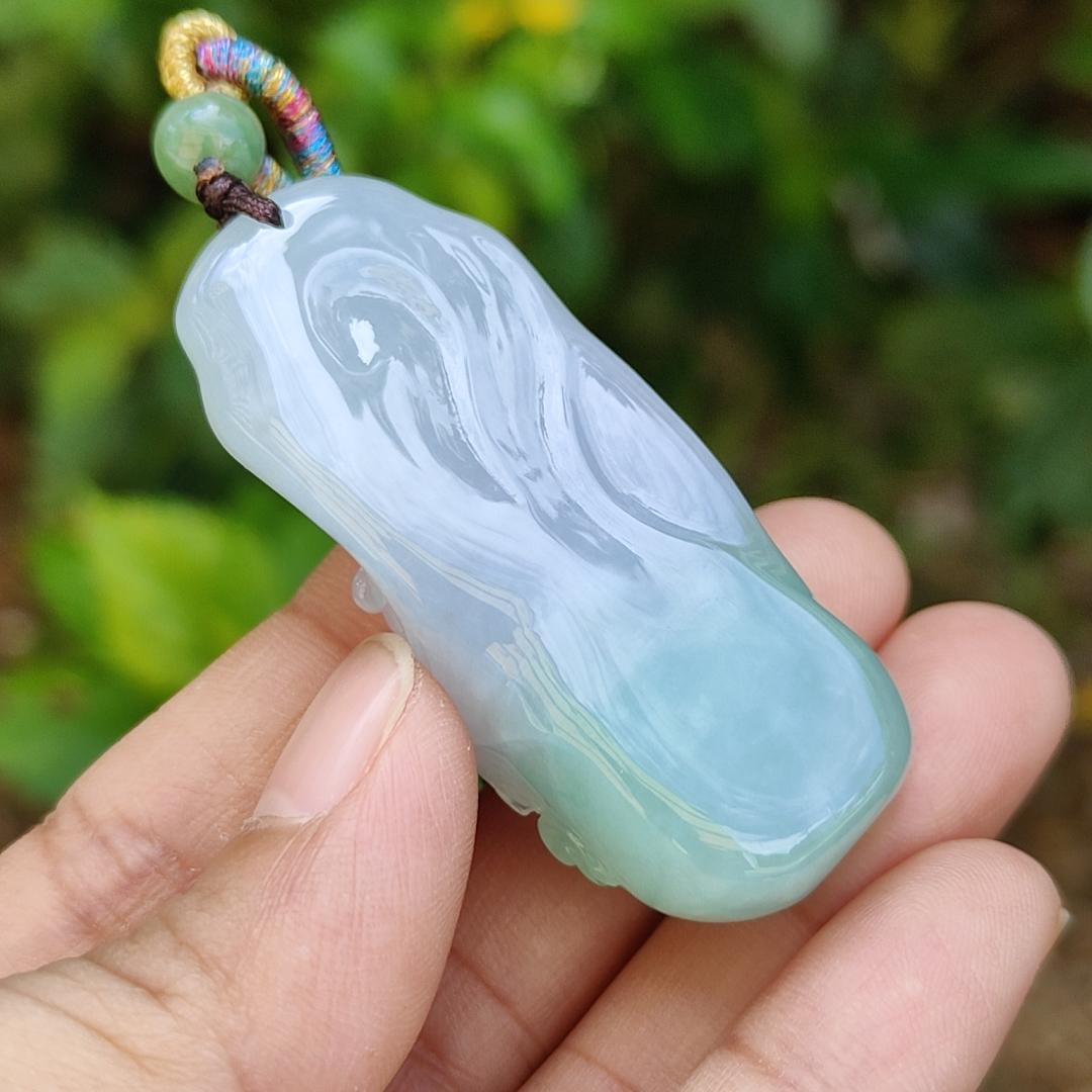 Lavender and Green Natural Type A Jadeite Pendant crafted with Milo Buddha represent Compassionate, tolerant, optimistic and open-minded with certificate weight 29.40 grams, 50.80 * 20.80 * 13.60 mm suitable for daily wear (pendant108) Yi Pin Qian