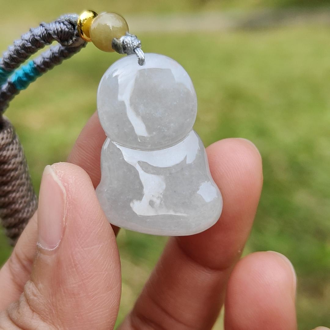 New shop Offer - Semi Icy Natural Type A Jadeite Jade crafted with Buddha as Pendant with certificate weigh 10.97 grams, measurement 29.3 * 20.6 * 11mm (pendant212) Yi Pin Qian