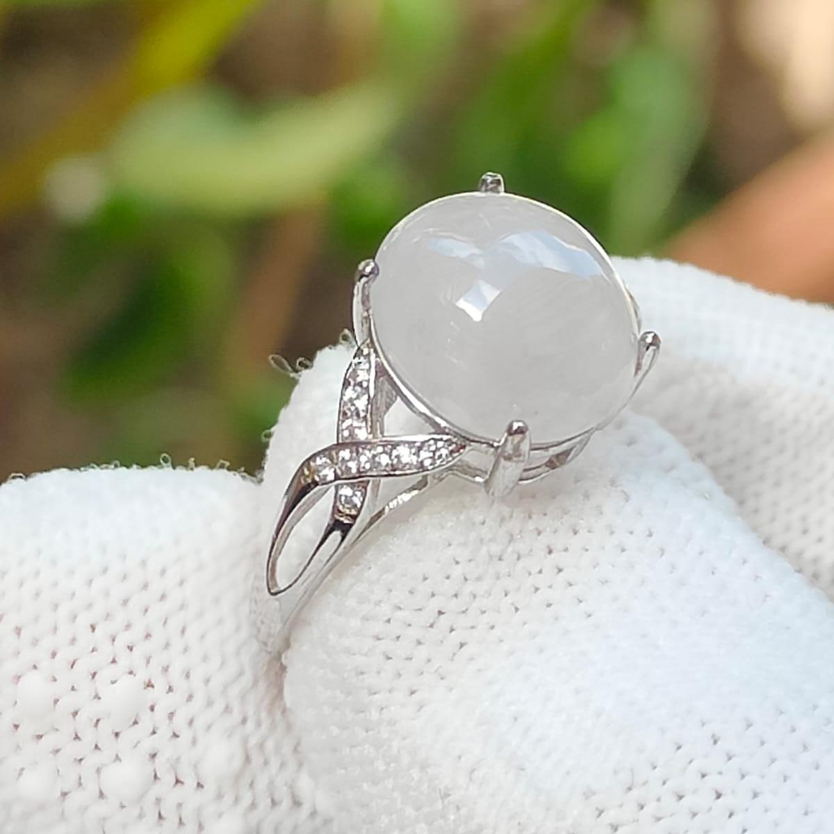 Metal ๐ & Water ๐ง Natural Jadeite Ring - Clarity Amplifier (Sku: s925ring35) Yi Pin Qian Jadeites Jade Jewelry ~Your Precious Quintessential ~ Singapore