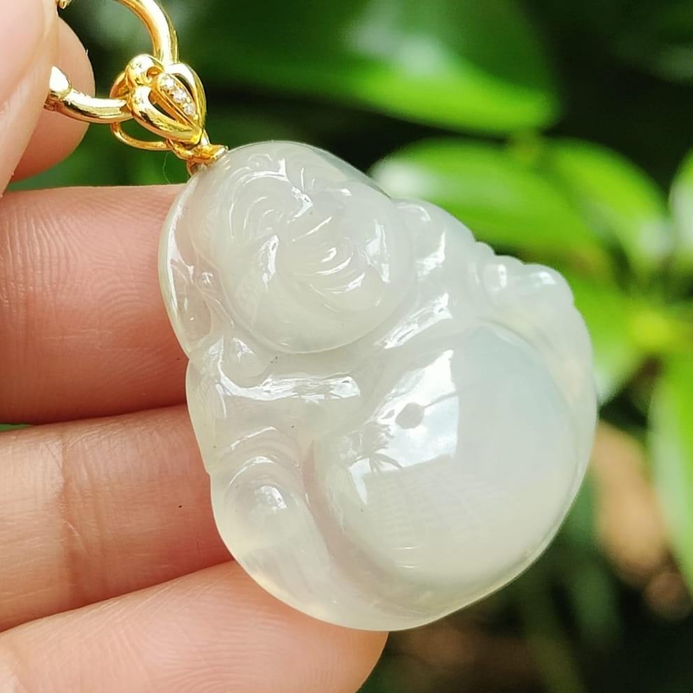 "Cosmic Composer" Jade Buddha Necklace (Sku: 18kp113) Yi Pin Qian Jadeites Jade Jewelry ~Your Precious Quintessential ~ Singapore