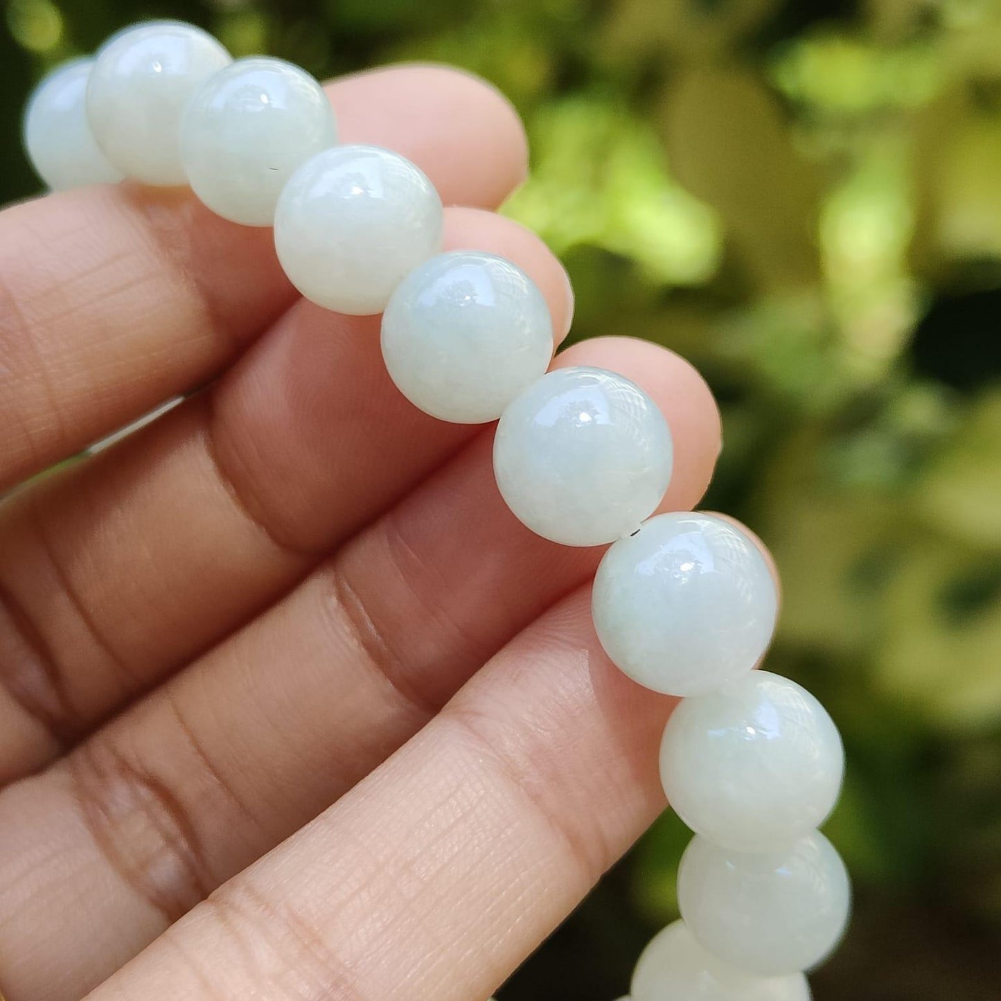 Ethereal Light Green Jadeite Harmony Bracelet – 10mm Round Beads, Certified Natural Type A (Sku: bracelet59)