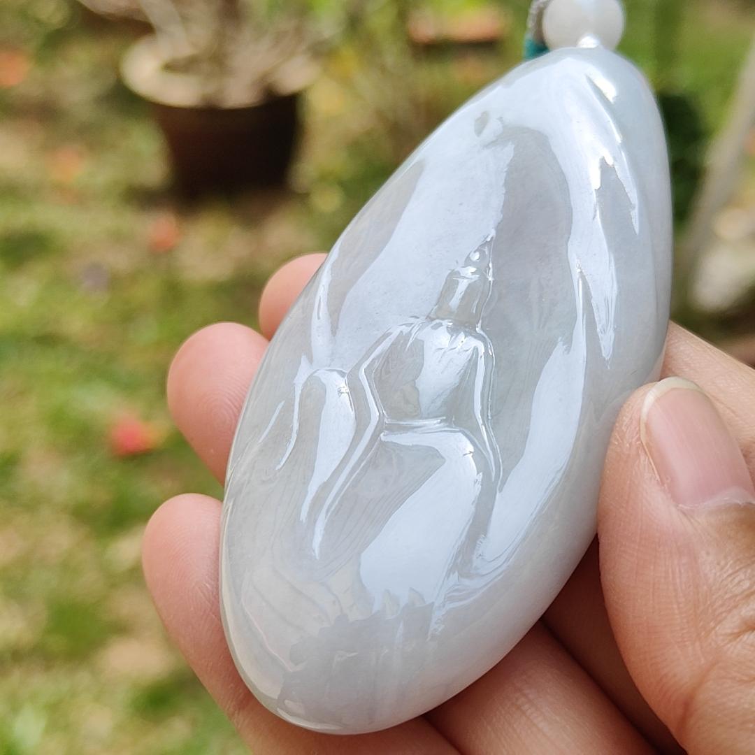 Limited time offer - Crafted with faceless buddha on Natural Type A Jadeite Jade as a Pendant with certificate weigh 77.91 grams, measurement 80.8 * 37.3 * 12.6 mm (pendant210) Yi Pin Qian