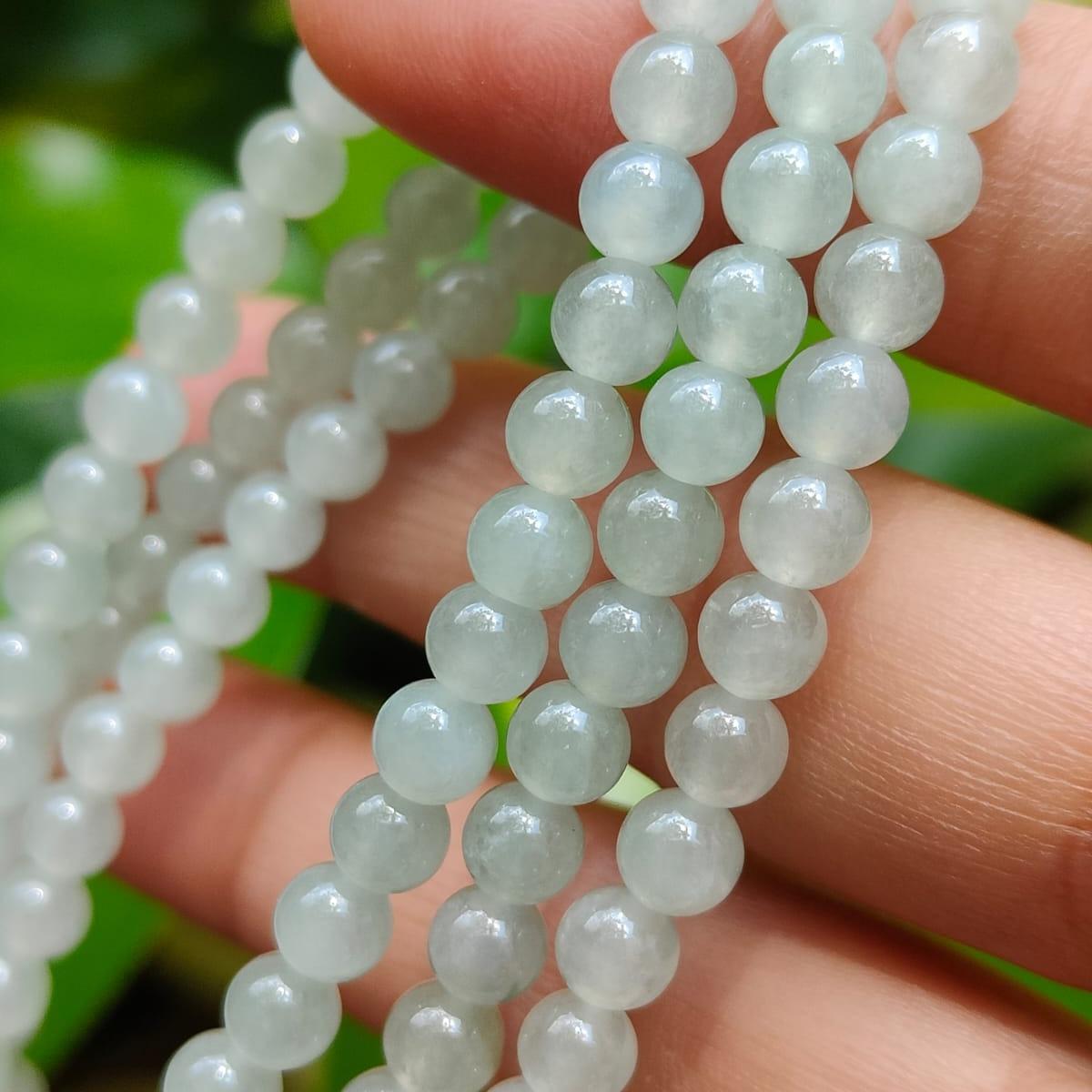 Green Luck Machine ๐ฑ๐ง Natural Type A Jadeite Bead Chain - 97% High Perfection (Sku: bracelet56)