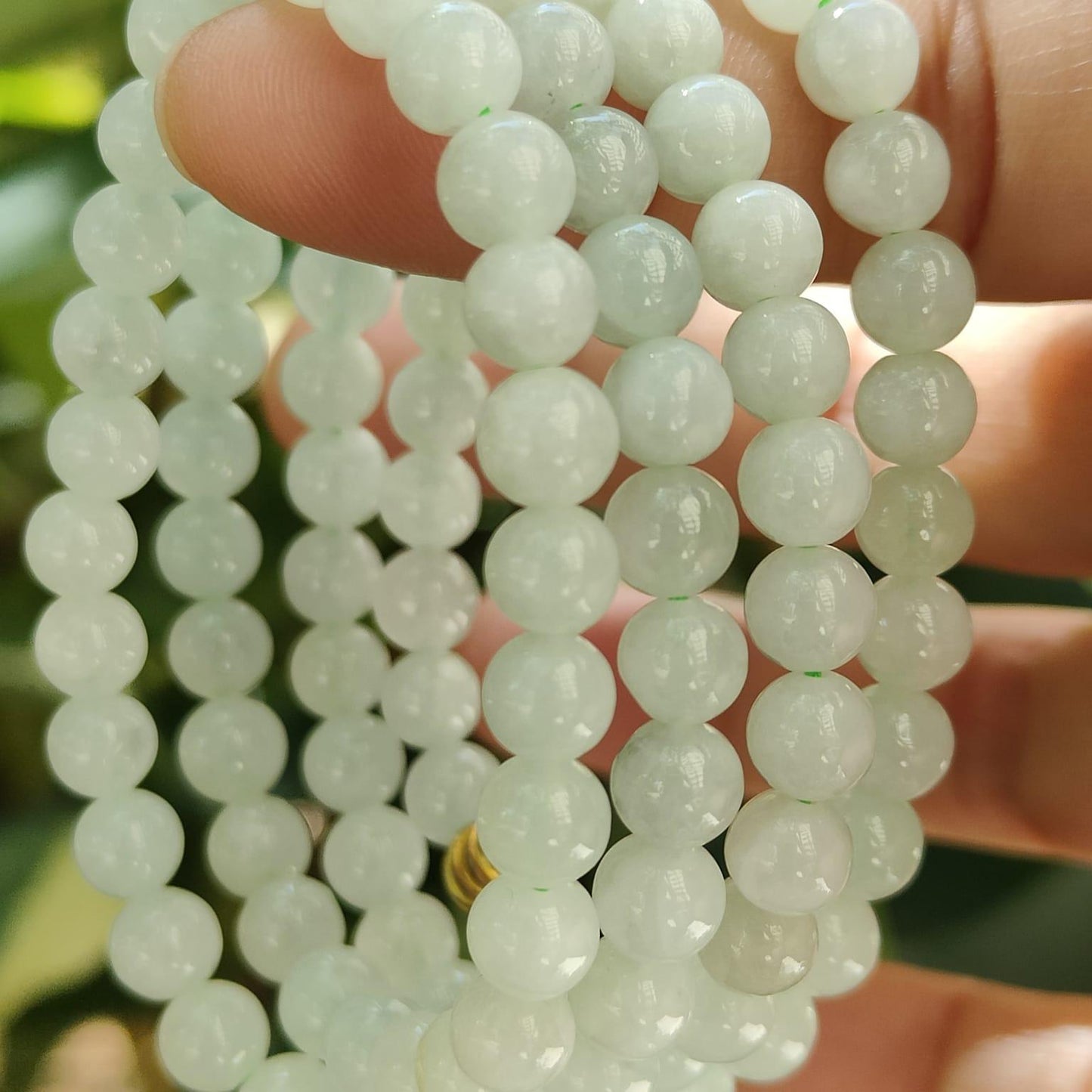 108 * 6mm beads Natural Type A Jadeite Jade as Bracelet / Necklace, certificate weighs 39.93 grams (bracelet37) Yi Pin Qian Jadeites Jade Jewelry ~Your Precious Quintessential ~ Singapore