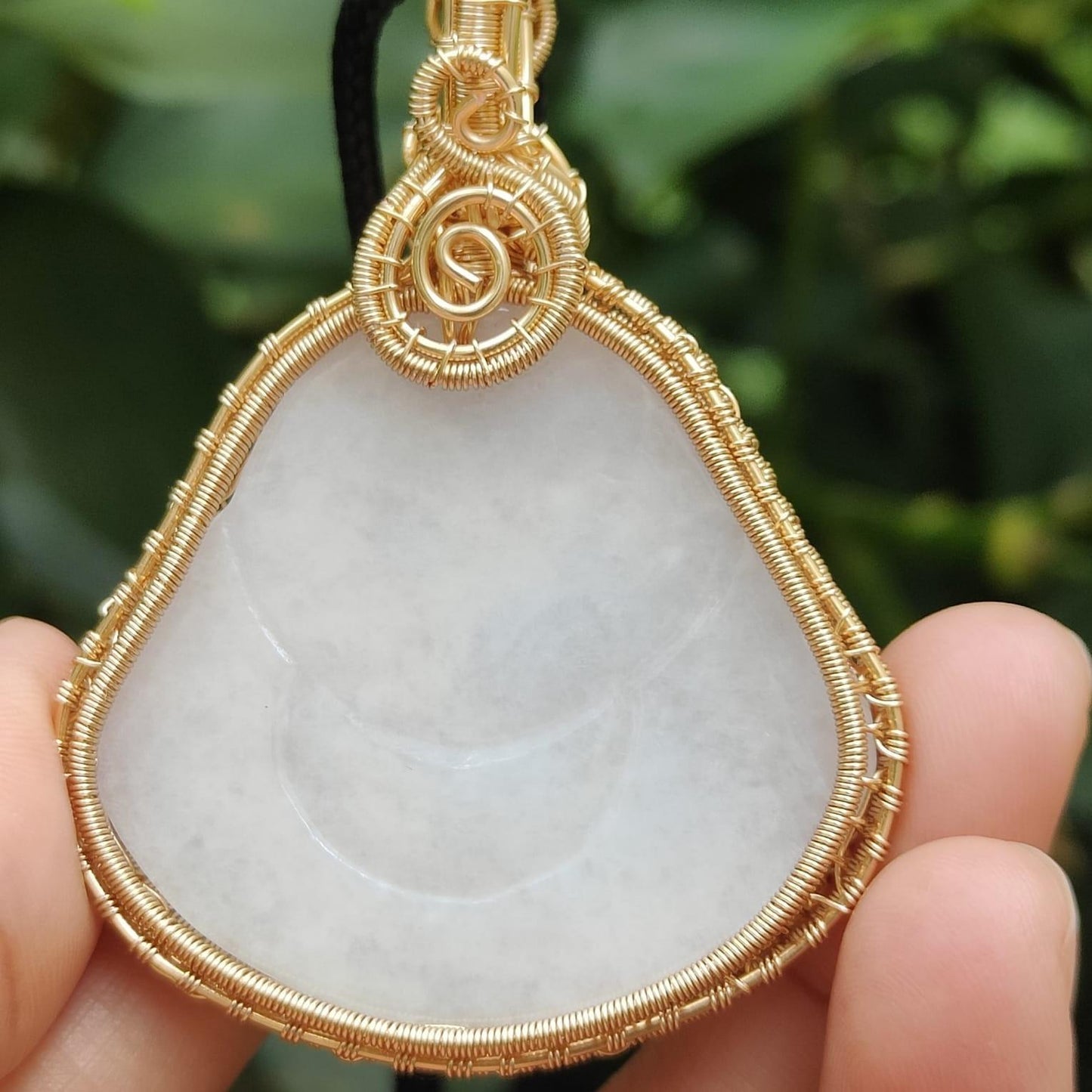 DIY GF14k Hand Wrapping on Natural Type A Jadeite Jade Laughing Milo Buddha Pendant certificate weighs 29.97, measurement 65.2 * 46.3 * 12.6 mm (pendant392) Yi Pin Qian Jadeites Jade Jewelry ~Your Precious Quintessential ~ Singapore