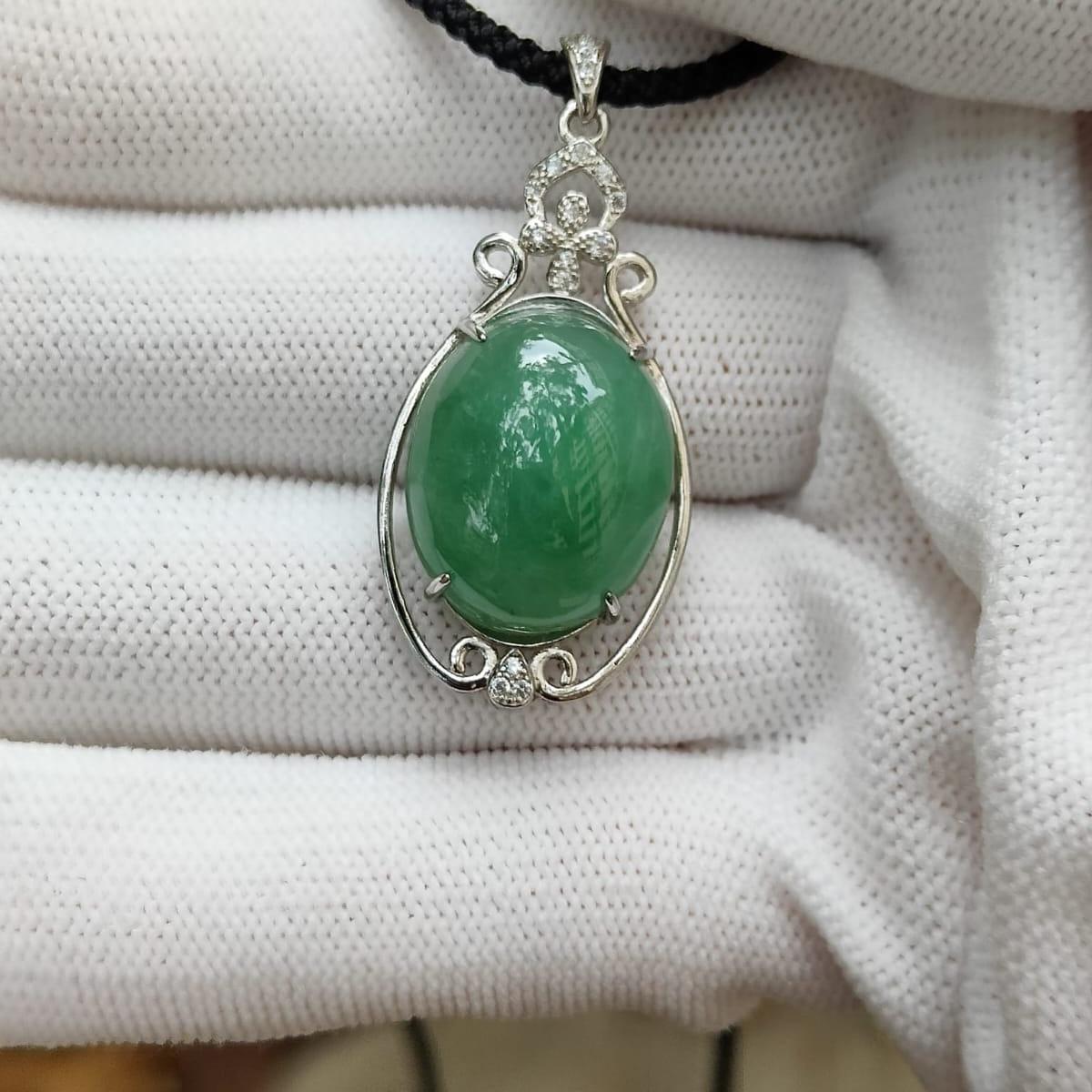 Wood Element Jade Pendant đą- Urban Energy Harmonizer (Sku: s925p8) Yi Pin Qian Jadeites Jade Jewelry ~Your Precious Quintessential ~ Singapore