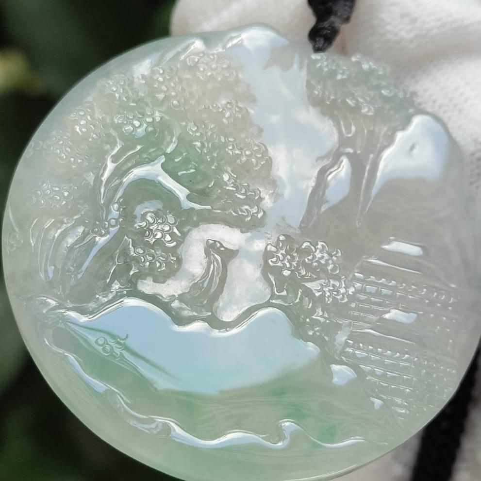 Elemental Balance Natural Jadeite Pendant - Wood-Dominant Energy (Sku: pendant428) Yi Pin Qian Jadeites Jade Jewelry ~Your Precious Quintessential ~ Singapore