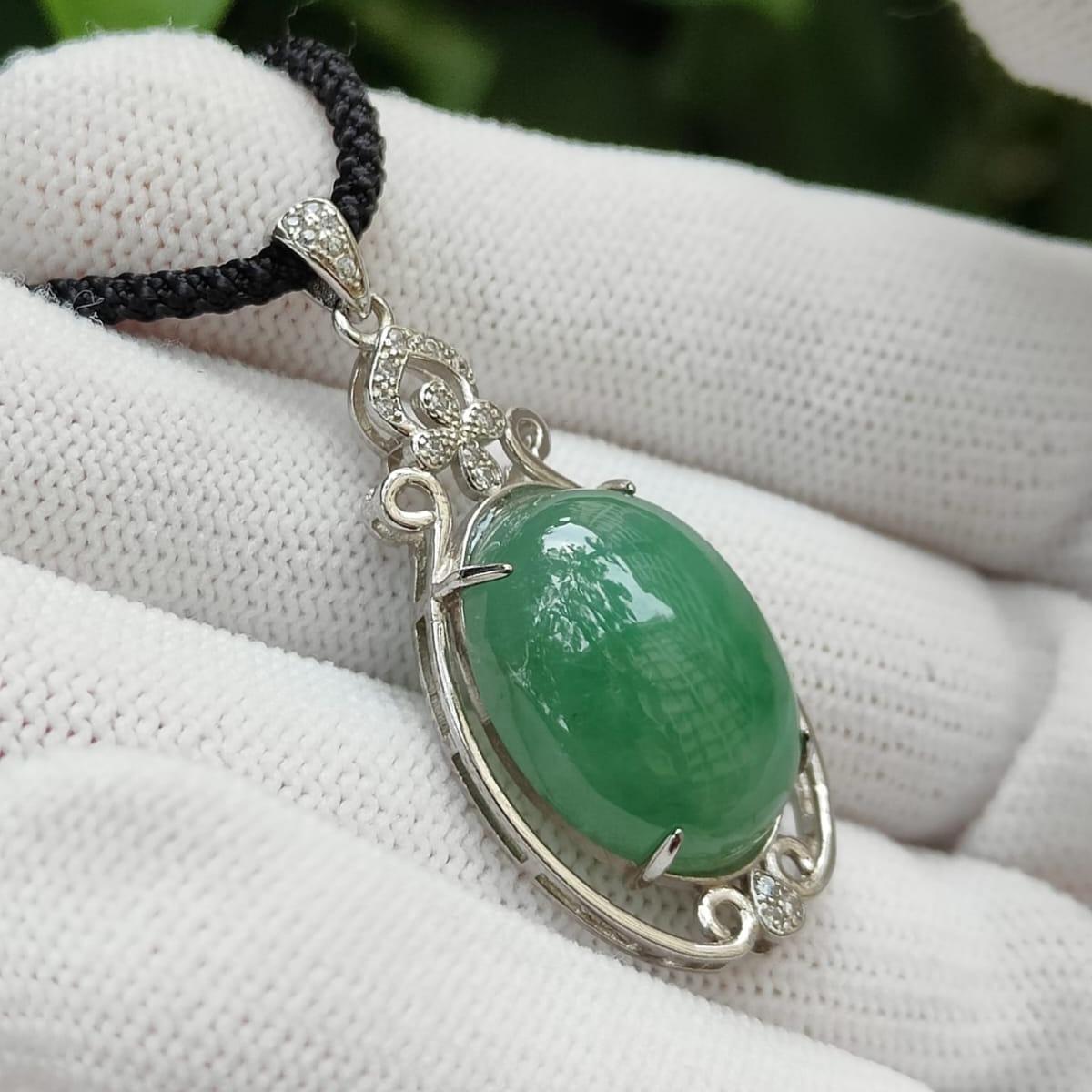 Wood Element Jade Pendant đą- Urban Energy Harmonizer (Sku: s925p8) Yi Pin Qian Jadeites Jade Jewelry ~Your Precious Quintessential ~ Singapore