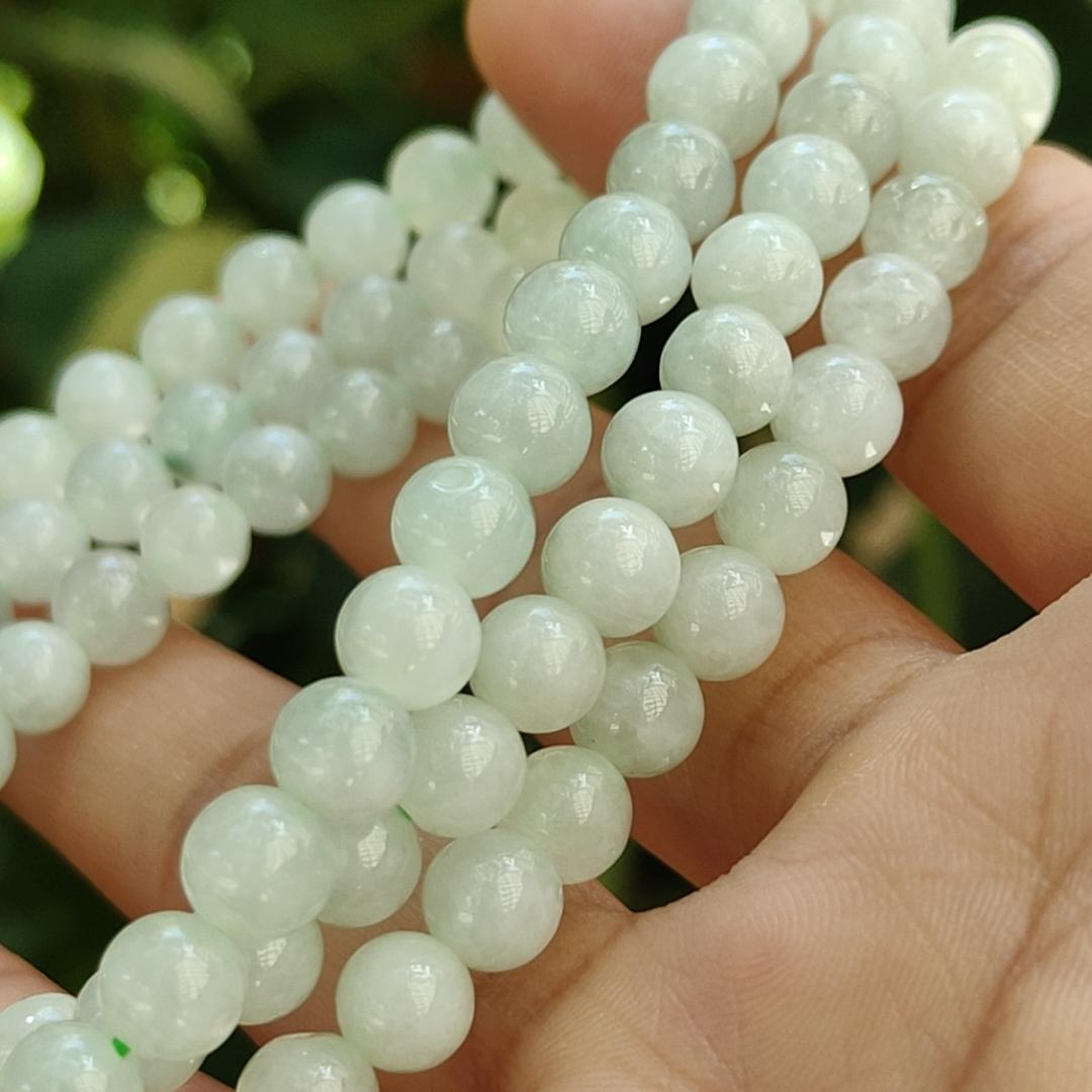 108 * 6mm beads Natural Type A Jadeite Jade as Bracelet / Necklace, certificate weighs 39.93 grams (bracelet37) Yi Pin Qian Jadeites Jade Jewelry ~Your Precious Quintessential ~ Singapore