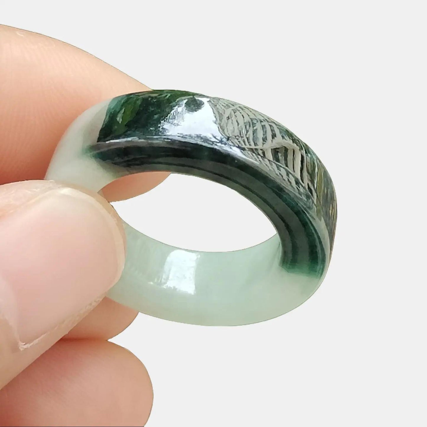Elemental Conduit" Gradient Jade Ring (Sku: ring17) Yi Pin Qian Jadeites Jade Jewelry ~Your Precious Quintessential ~ Singapore
