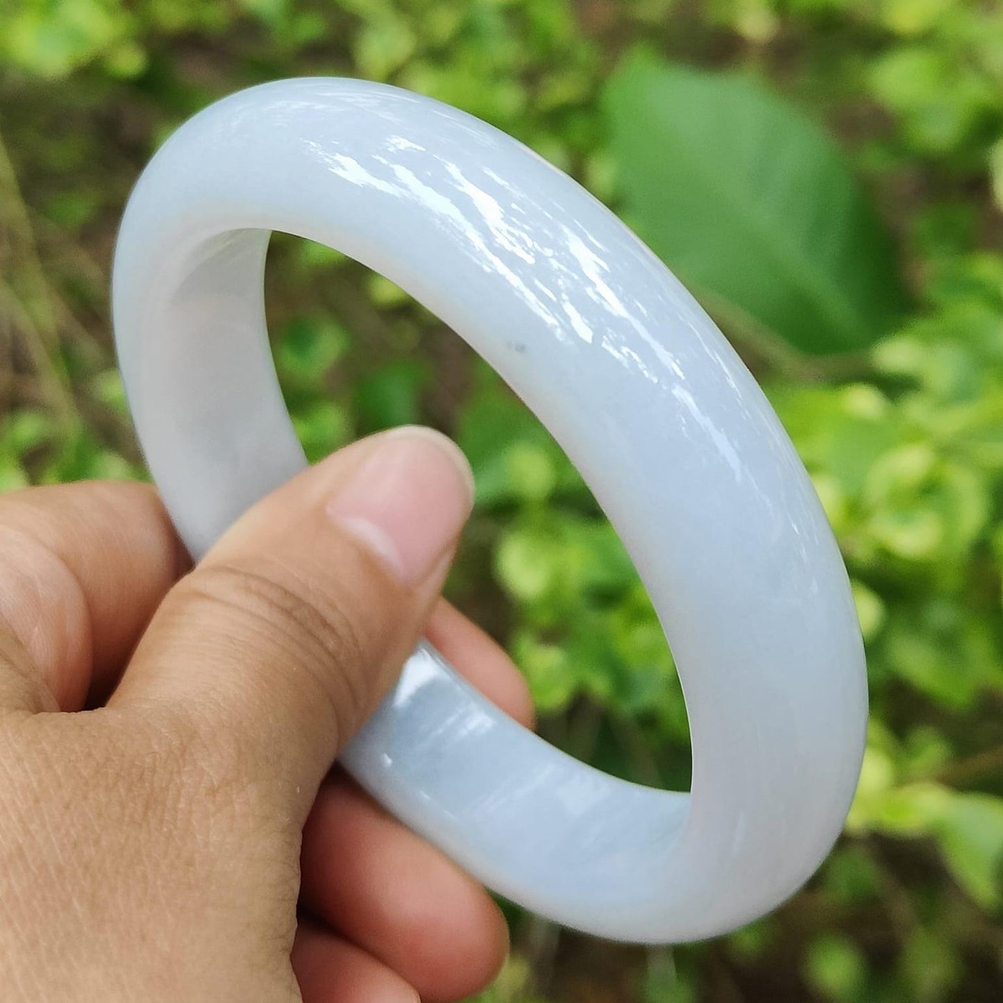 57 mm Peace Bangle SG Local Seller Natural Type A Jadeite Jade certificate weighs 64.36 grams, Width: 13.1 mm Thickness: 8.5 mm (bangle25) Yi Pin Qian Jadeites Jade Jewelry ~Your Precious Quintessential ~ Singapore