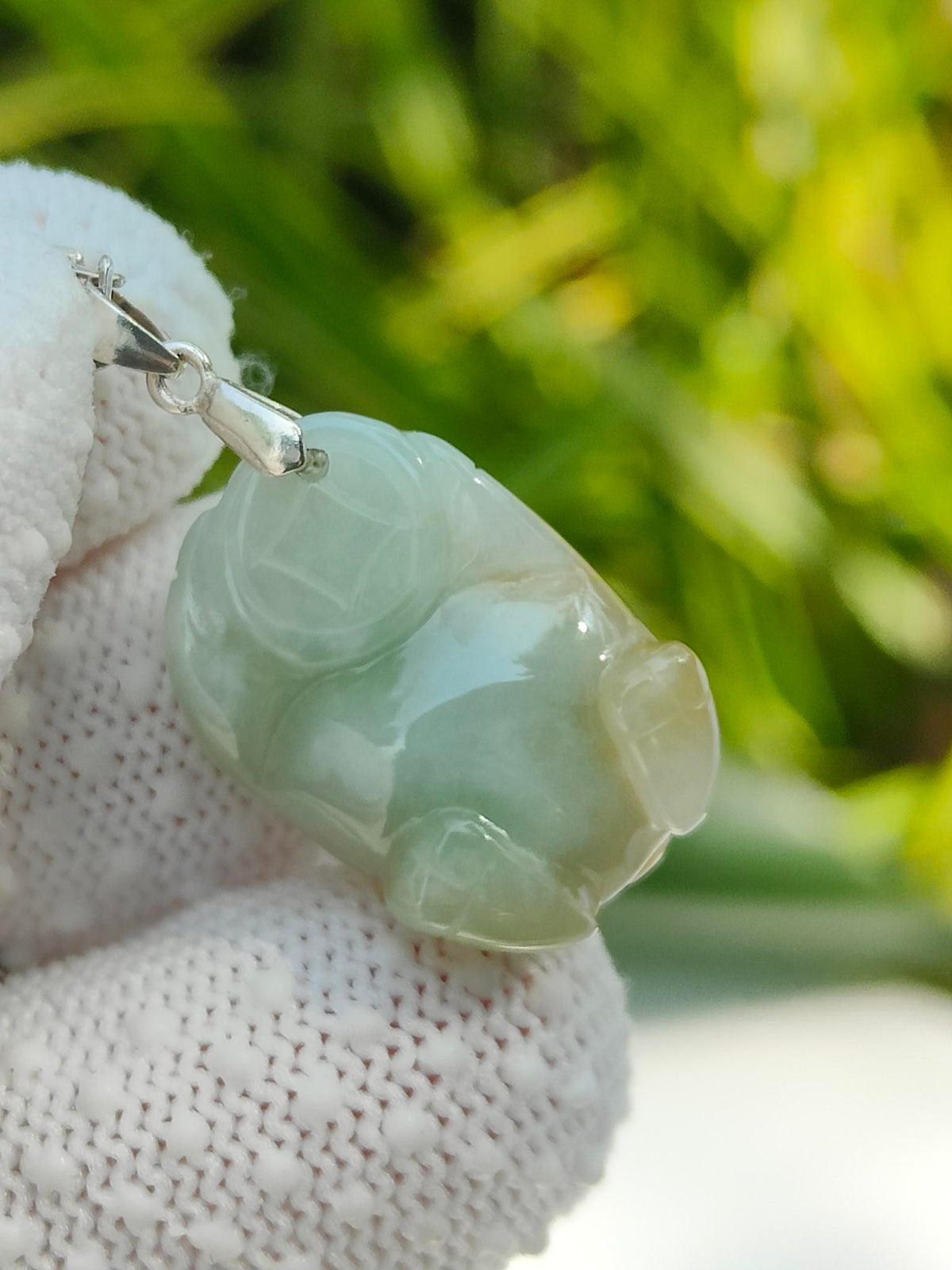 Natural Type A Jadeite Jade Pig Pendant | Zodiac Wealth & Harmony | Singapore Local Style - SKU: pendant2601