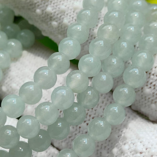 Green Luck Machine 🌱💧 Natural Type A Jadeite Bead Chain - 97% High Perfection (Sku: bracelet56)