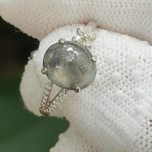 🪨💧🌀 Natural Type A Black Jadeite Ring – Grounding Energy + Wealth Flow (Sku: s925ring37)
