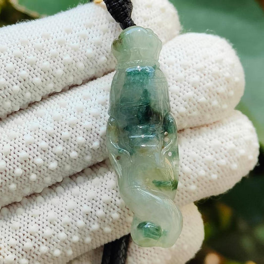 🪨🔥 Natural Jadeite Ginseng Pendant – Earth & Metal Energies for Strategic Success (Sku: pendant441) Yi Pin Qian Jadeites Jade Jewelry ~Your Precious Quintessential ~ Singapore