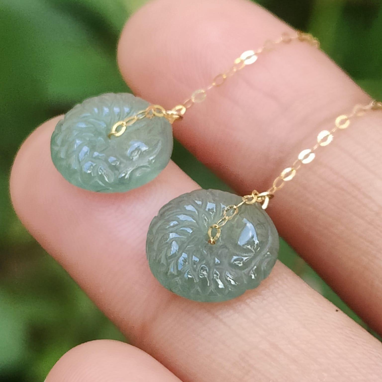 ⚖️ Gold & Jade Equilibrium Earrings - Metal's Strength, Water's Clarity (Sku: 18k16) Yi Pin Qian Jadeites Jade Jewelry ~Your Precious Quintessential ~ Singapore