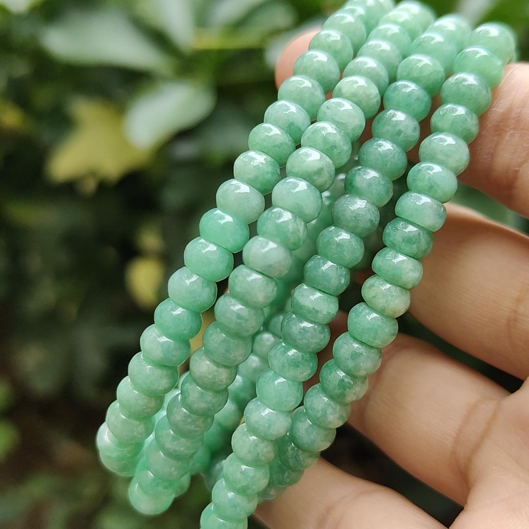 187 Beads * 6.1 mm - Natural Type A Jadeite Green bracelet - certificate weighs 51.72 grams Yi Pin Qian Jadeites Jade Jewelry ~Your Precious Quintessential ~ Singapore