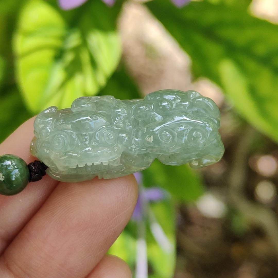 New Listing SG Seller - Crafted as Pixiu Pendant on Natural Type A Jadeite Jade certificate weighs 7.1 grams, measurement 31.2 * 13.7 * 9 mm (pendant373) Yi Pin Qian Jadeites Jade Jewelry ~Your Precious Quintessential ~ Singapore