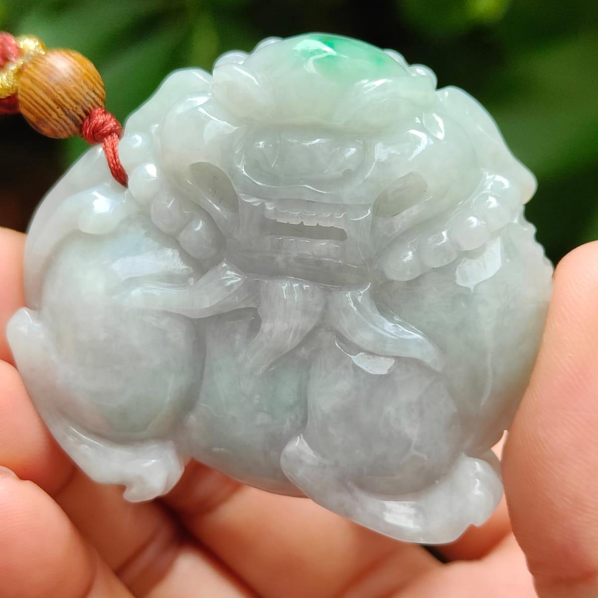 Guardian Pixiu Hand Carving – Five Elements Energy, Vintage Jadeite, Certified Type A (Sku: Hand10) Yi Pin Qian Jadeites Jade Jewelry ~Your Precious Quintessential ~ Singapore