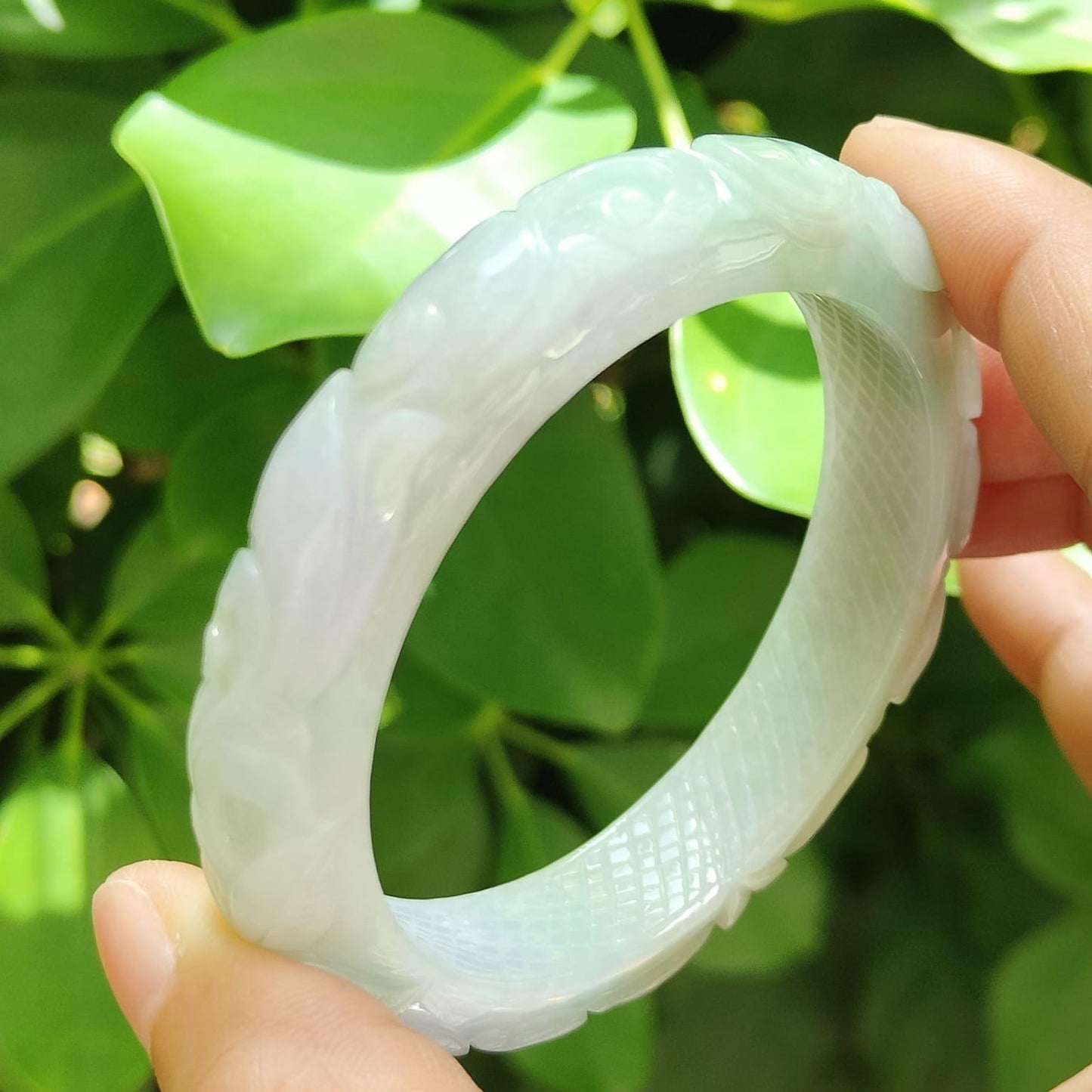 "Whispers of Nature" Dual-Colored Jadeite Bangle – Harmony in Every Hue (Sku: bangle31) Yi Pin Qian Jadeites Jade Jewelry ~Your Precious Quintessential ~ Singapore