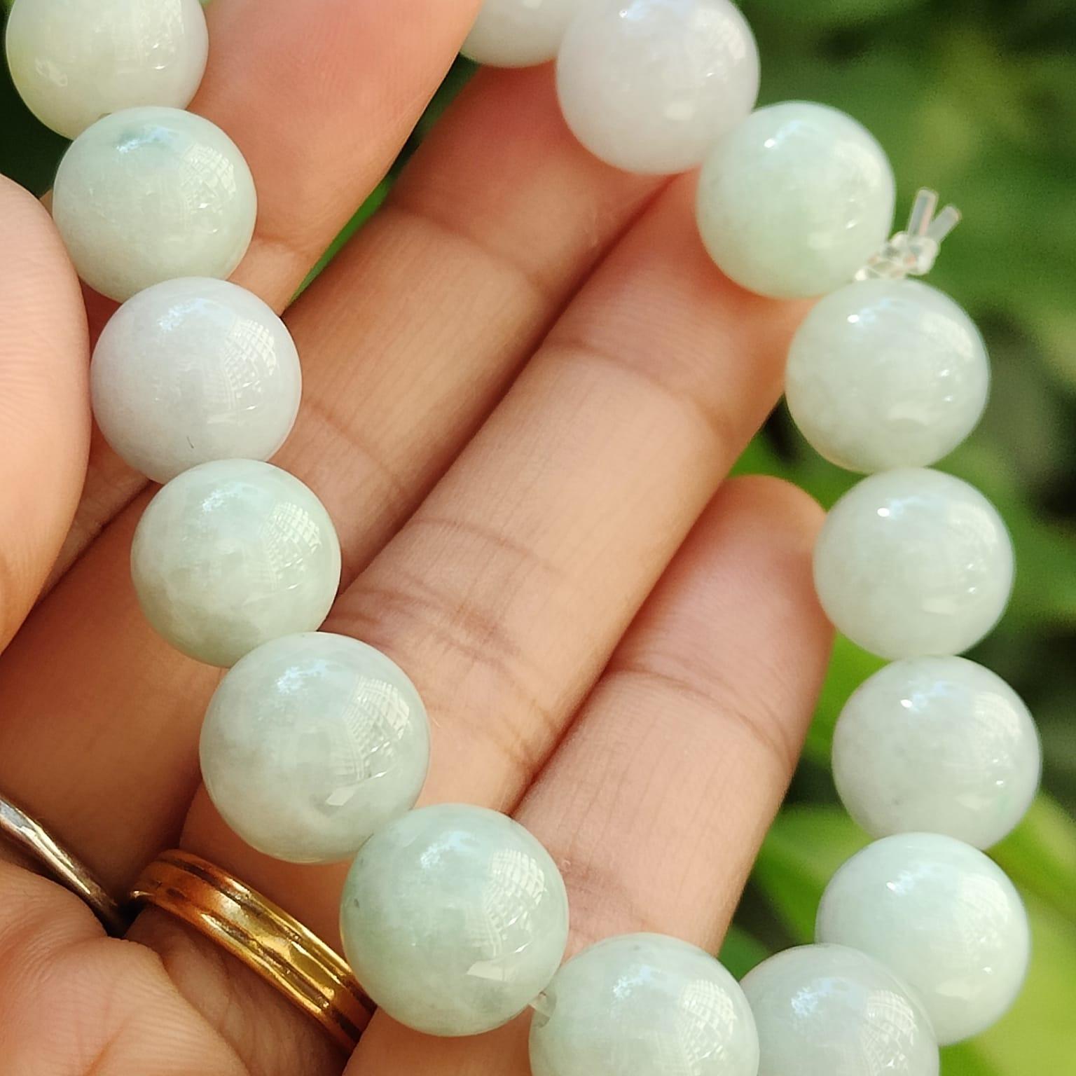 Water Lily Whisper - Natural Lavender-Green Jadeite Bracelet (Sku: bracelet48) Yi Pin Qian Jadeites Jade Jewelry ~Your Precious Quintessential ~ Singapore