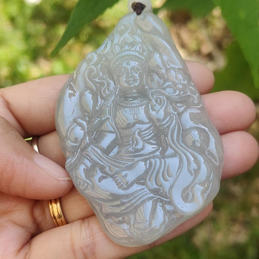 Rare Premium Quality Natural Type A Jadeite Jade crafted with Tara as a pendant with certificate weigh 46.31 grams, measurement 72.7 * 46.2 * 8.3 mm (pendant194) Yi Pin Qian