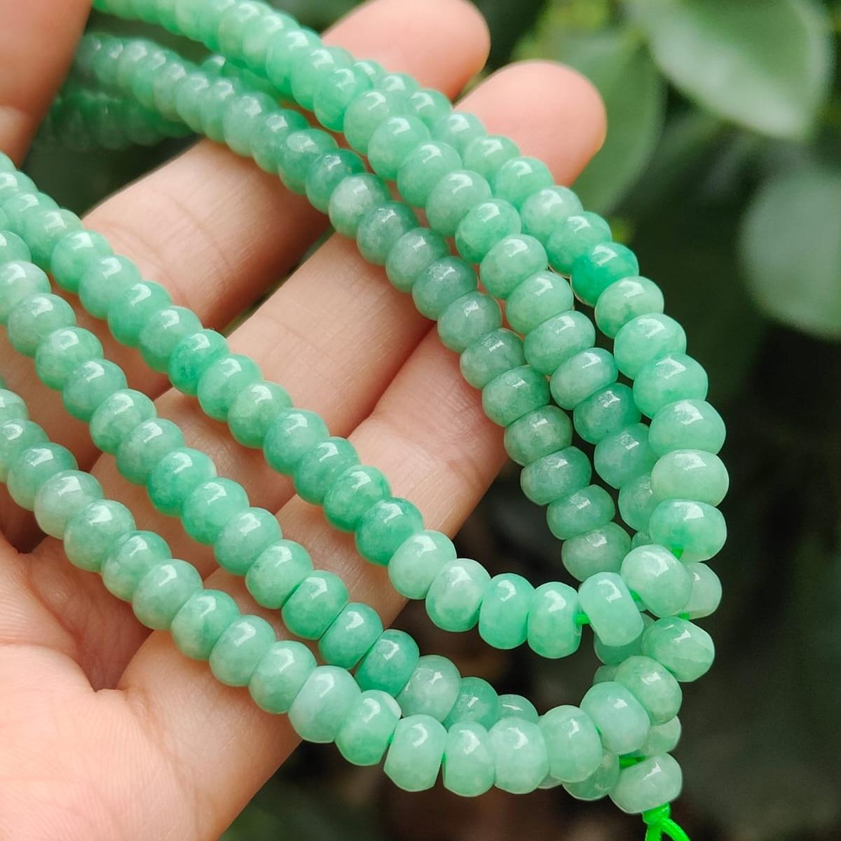 187 Beads * 6.1 mm - Natural Type A Jadeite Green bracelet - certificate weighs 51.72 grams Yi Pin Qian Jadeites Jade Jewelry ~Your Precious Quintessential ~ Singapore