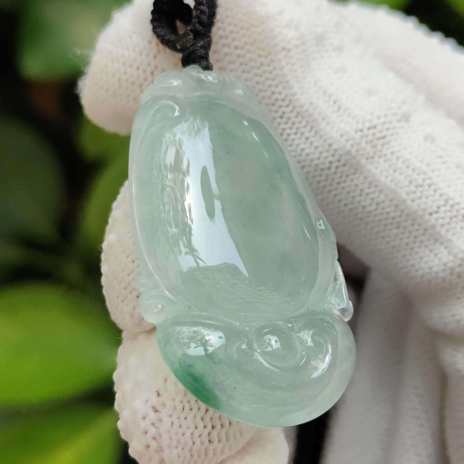 Water's Wisdom Jade - Natural Ice-Type Jadeite Ruyi Pendant (Sku: pendant419) Yi Pin Qian Jadeites Jade Jewelry ~Your Precious Quintessential ~ Singapore