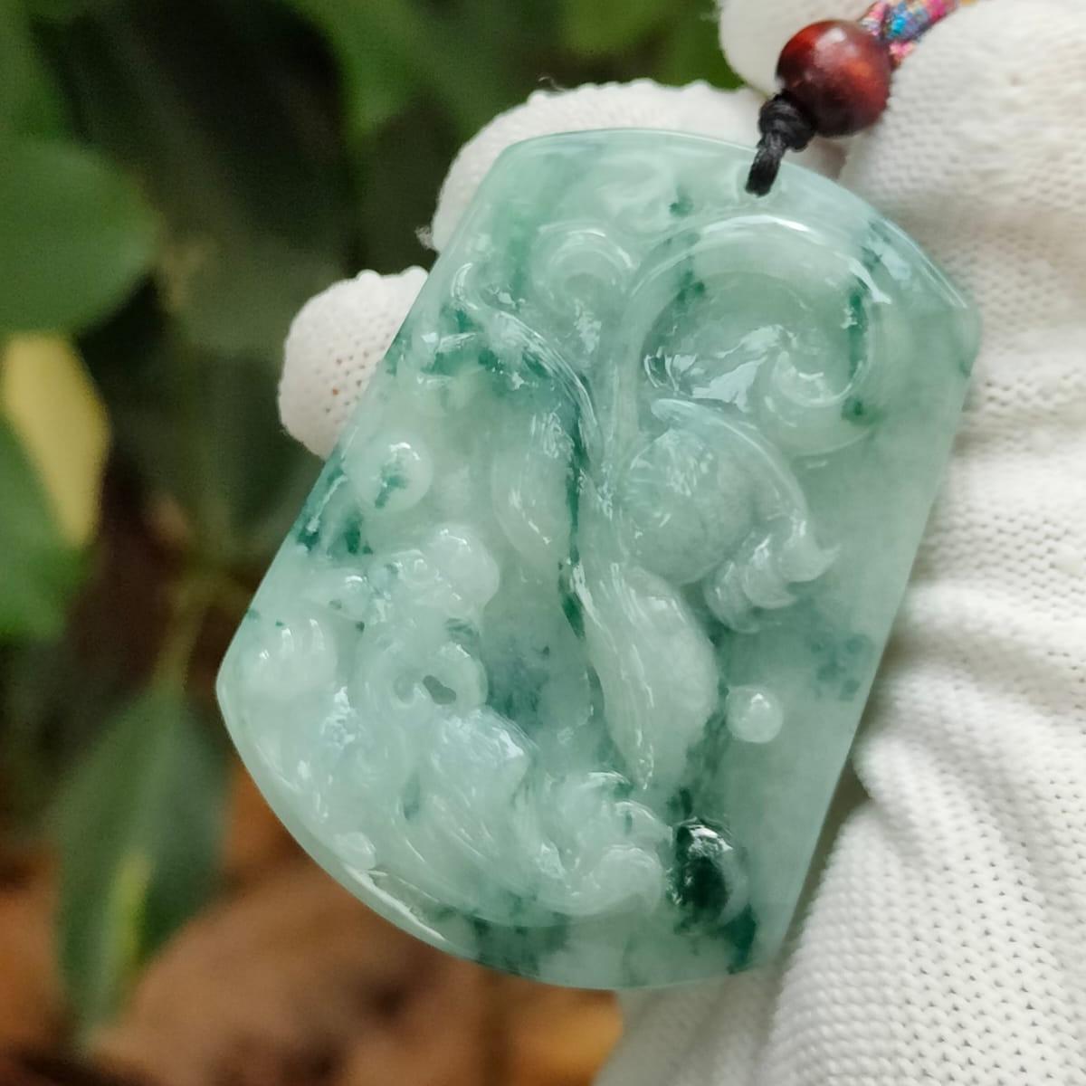 Hydraulic Sovereign Pixiu Talisman - Type A Natura Jadeite Pendant (Sku: pendant416) Yi Pin Qian Jadeites Jade Jewelry ~Your Precious Quintessential ~ Singapore