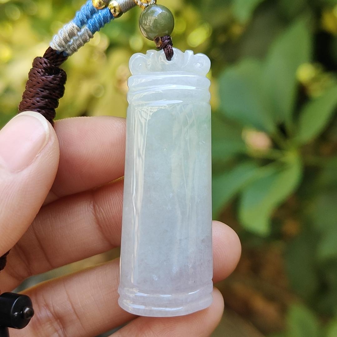 Crafted with Nothing symbol meaning eveything is Well, Natural Type A Jadeite Jade Pendant Necklace, QIC labs approved certificate weighs 18.61 grams, measurement 51.7 * 18.5 * 7.1 mm (pendant309) Yi Pin Qian Jadeites Jade Jewelry ~Your Precious Quintessential ~ Singapore