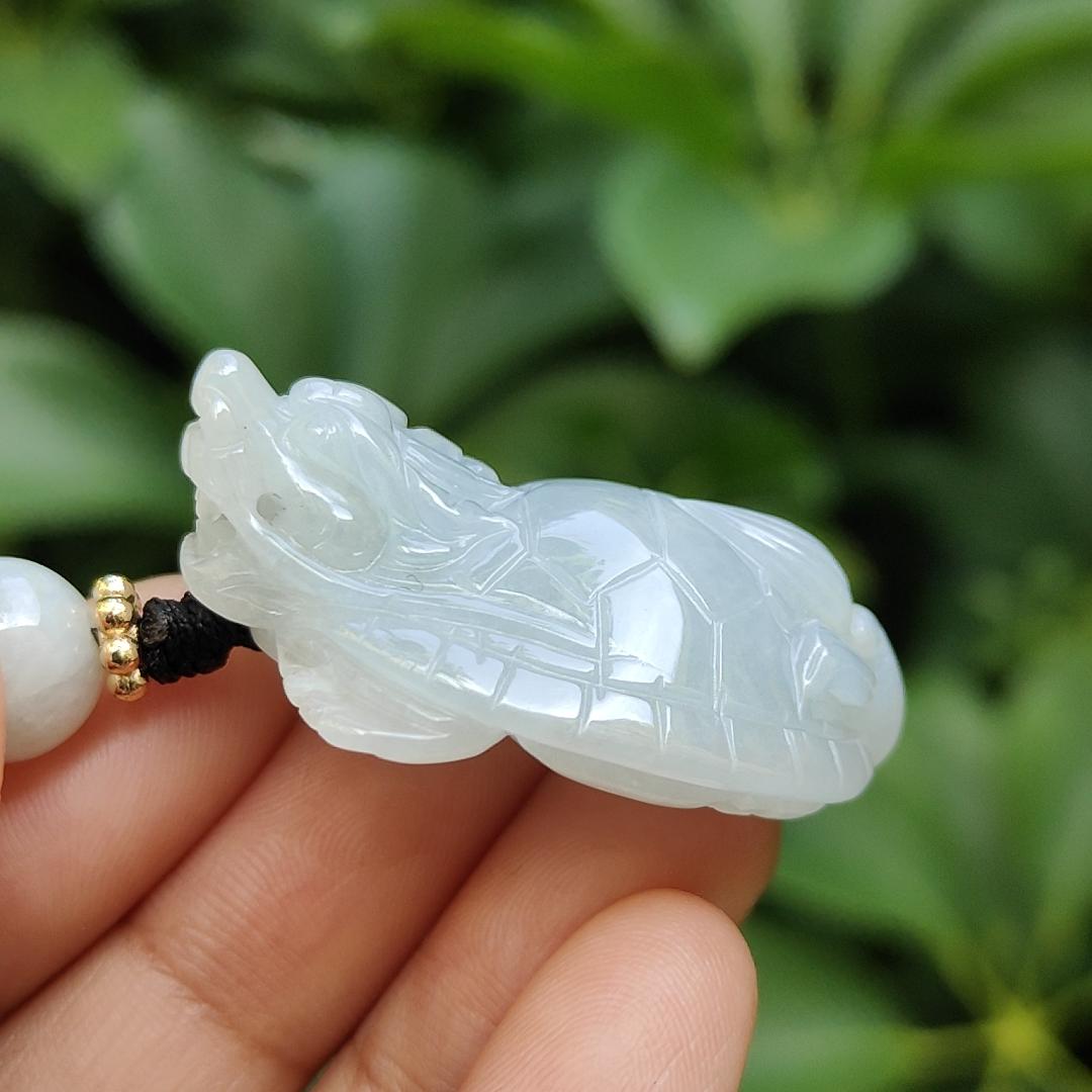 Local SG New Arrival Dragon Turtle crafted with Burmese Natural Type A Jadeite Jade as Pendant Necklace, certificate weighs 17.62 grams, measurement 38 * 26.1 * 12.8 mm (pendant319) Yi Pin Qian Jadeites Jade Jewelry ~Your Precious Quintessential ~ Singapore