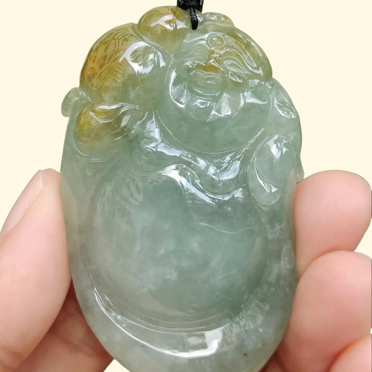 Latest Arrival crafted as Milo Buddha on High Quality Natural Type A Jadeite Jade as Pendant Necklace with certificate weighs 39.75 grams, measurement 59.6 * 36.8 * 10.8 (pendant325) Yi Pin Qian Jadeites Jade Jewelry ~Your Precious Quintessential ~ Singapore